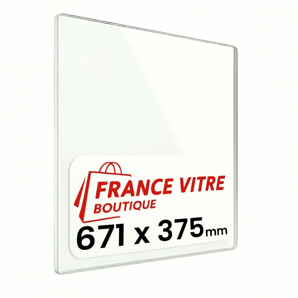 Vitre d’Insert pour cheminée et poêle à Bois 671 x 375 x 4 mm Haute température 800°C