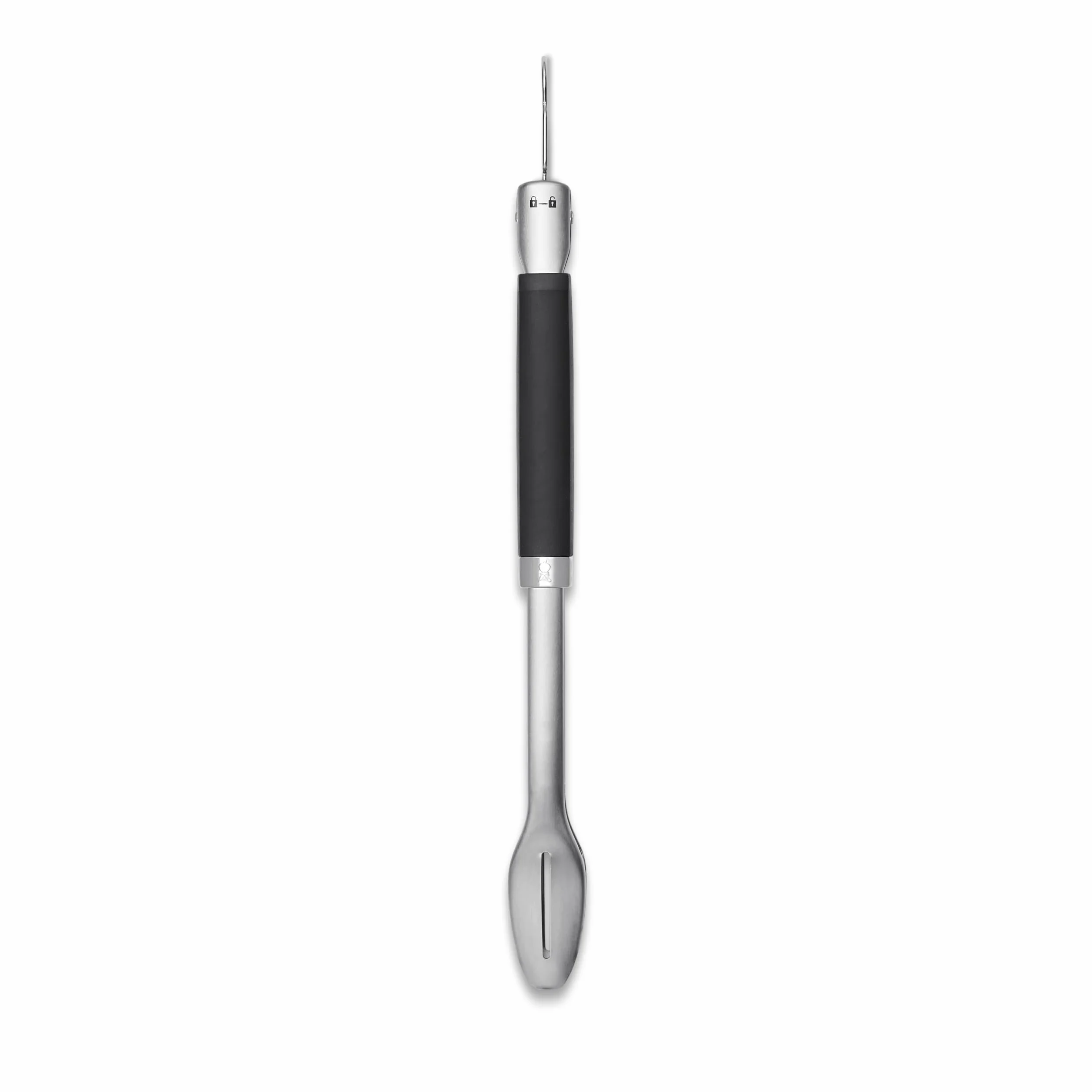 Weber Pince de barbecue premium (46cm), acier inoxydable, poignée confortable et système de fermeture, passe au lave-vaisselle, nettoyage facile, avec boucle de suspension - Noir/Argent (6760)