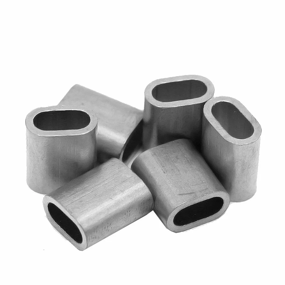Ferrules en aluminium 5,0 mm ovales DIN EN 13411-3 DIN 3093 pour câble d'acier