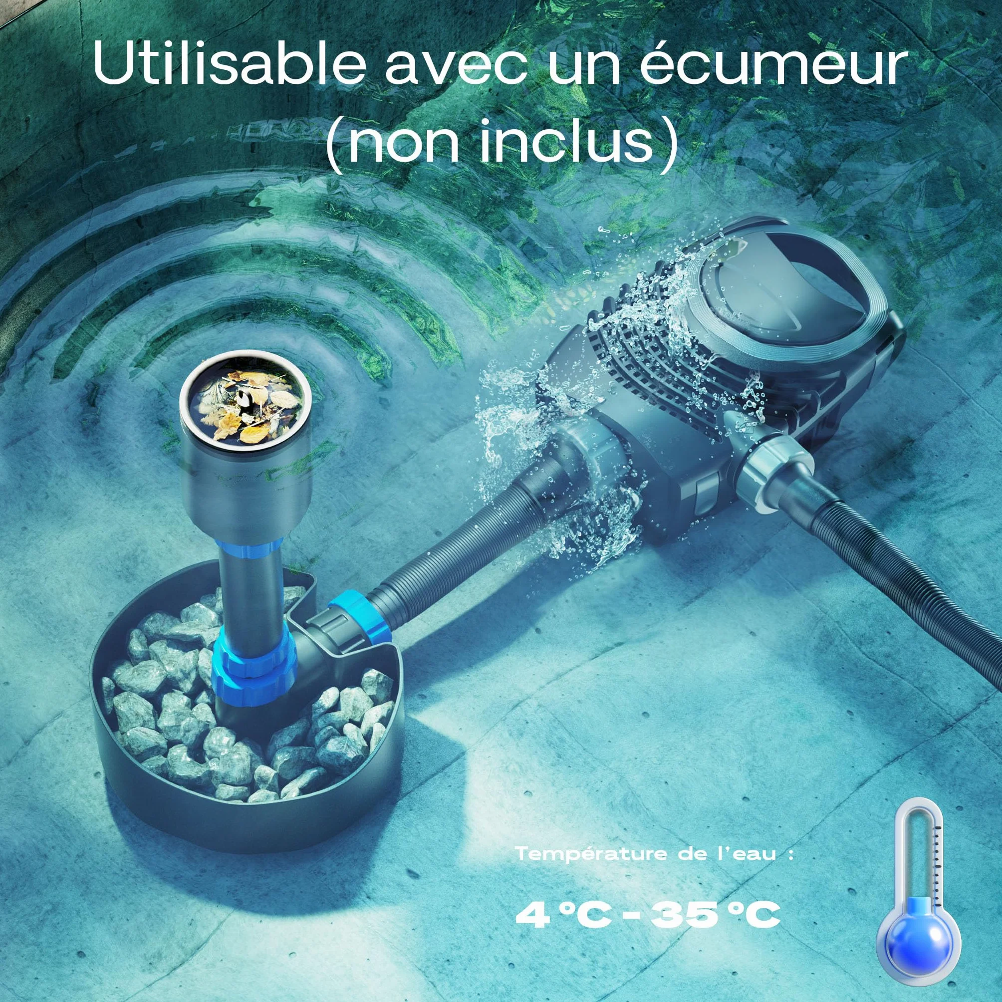 SunSun CPF-5000 Kit complet filtre de bassin à pression 9000 L avec lampe UV 11W NEO-2800 SuperECO pompe 3000l/h 10W tuyau 5m 38mm