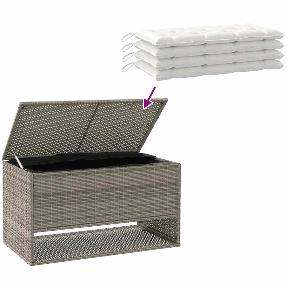 vidaXL Coffre à Coussins d'extérieur Gris 100x55x55,5cm résine tressée, conteneur à Coussins, boîte à Coussins de Jardin, boîte, boîte de Rangement
