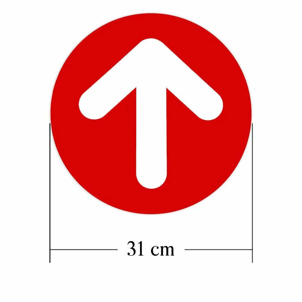 TAOPE 12 Pièces Autocollants de Sol Ronds Antidérapants 31 cm Signalisation Circulation Sécurité