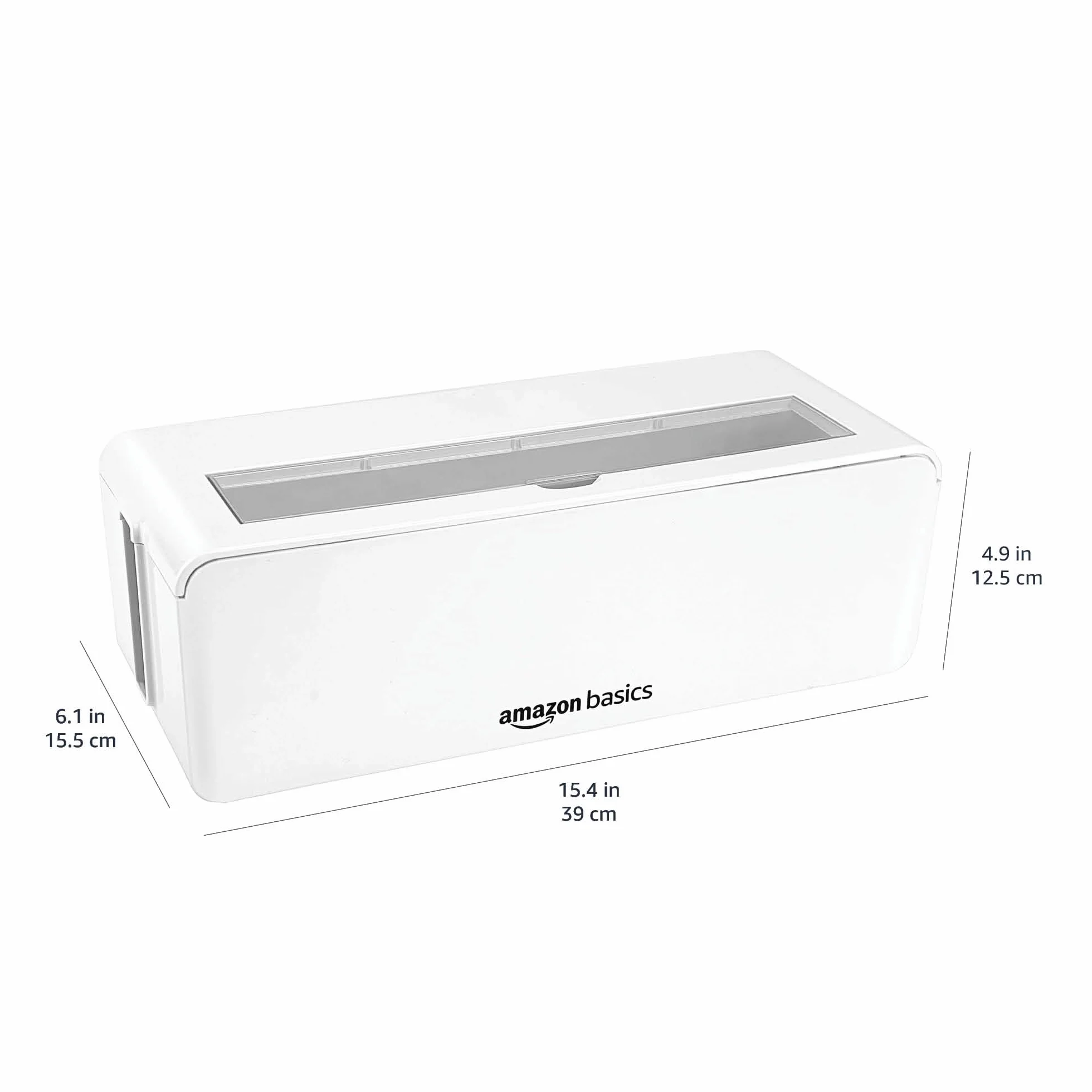 Amazon Basics Boîte de rangement pour câbles Grande blanc