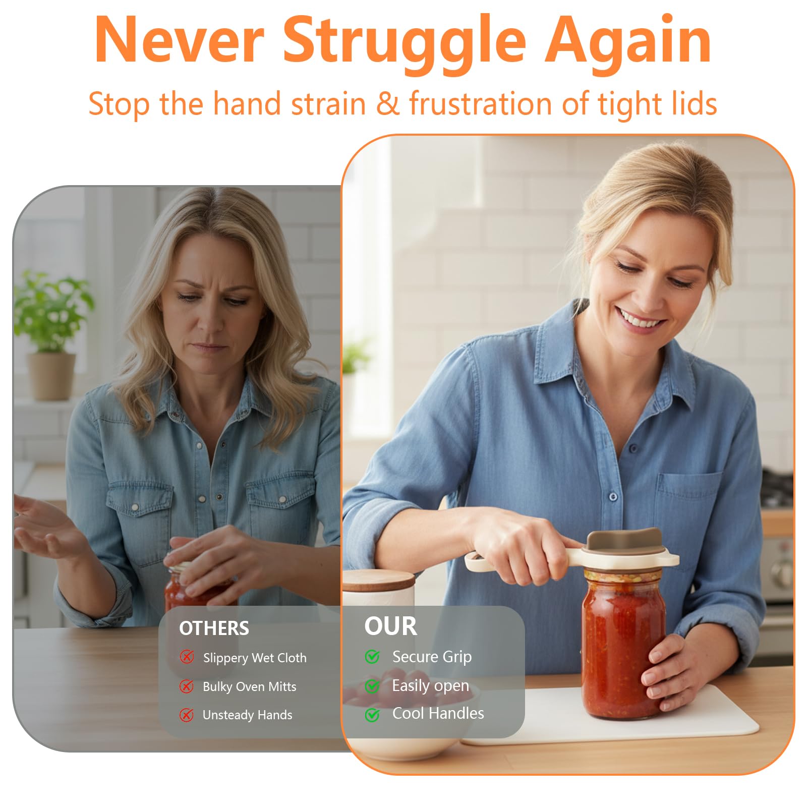 Premium 4-in-1 Stainless Steel Jar & Bottle Opener