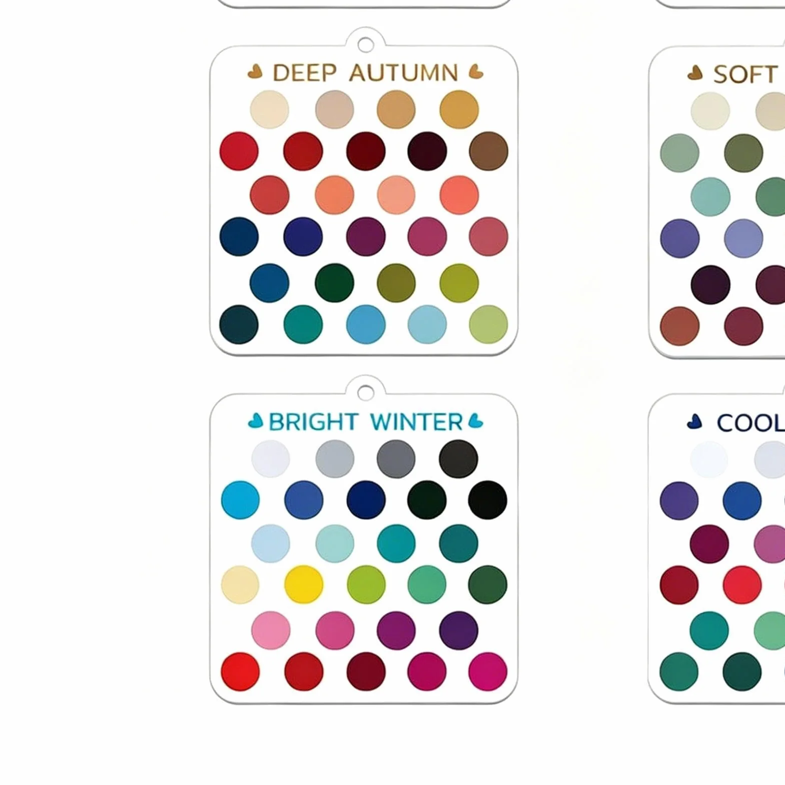 Palette D’échantillons En Acrylique Transparent - Cartes De Sélection De Couleurs Saisonnières - Guide De Style Personnel - Ensemble De 12 Pièces 6 Cm 120g