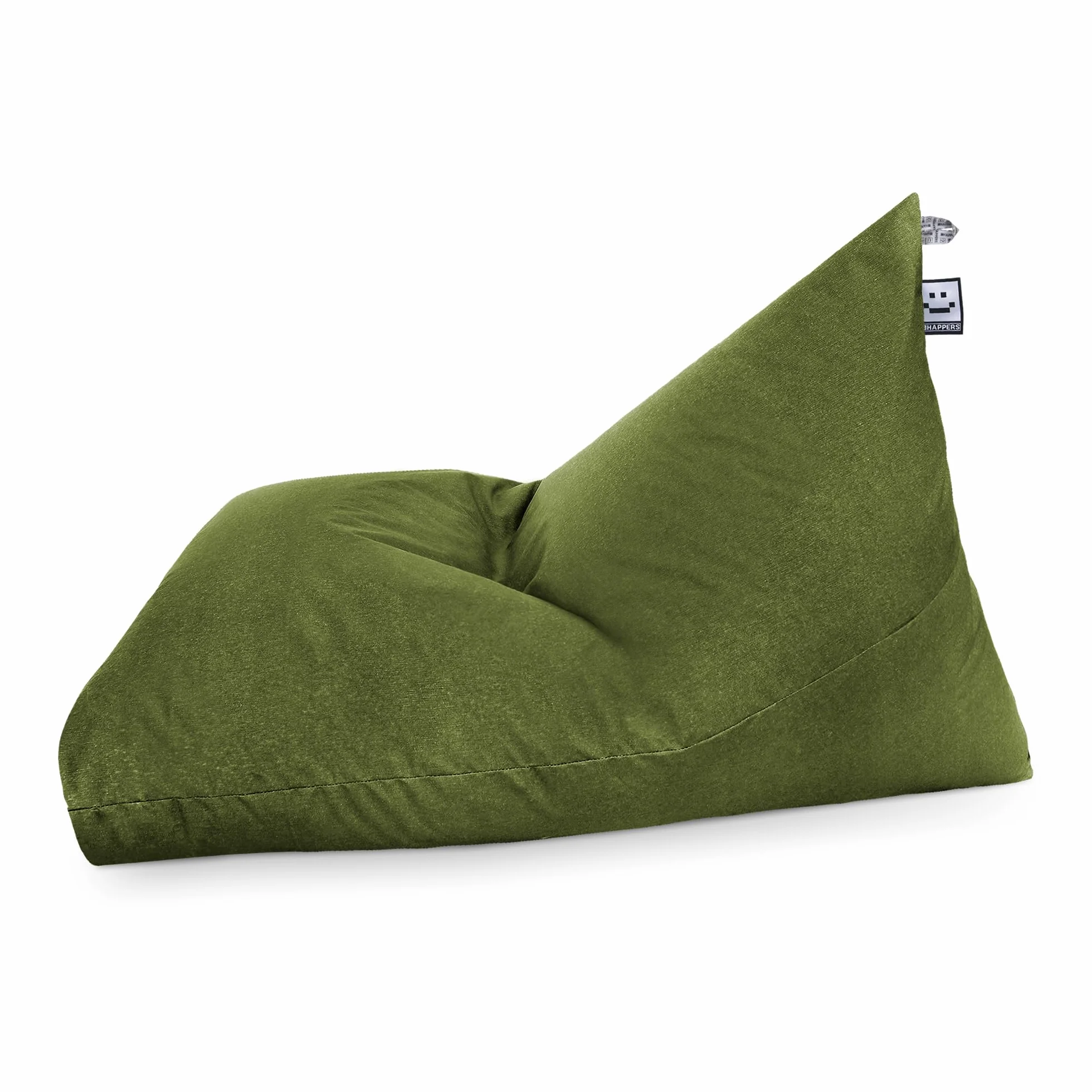 HAPPERS Pouf pyramide XL Naylim mat vert pour extérieur avec rembourrage inclus