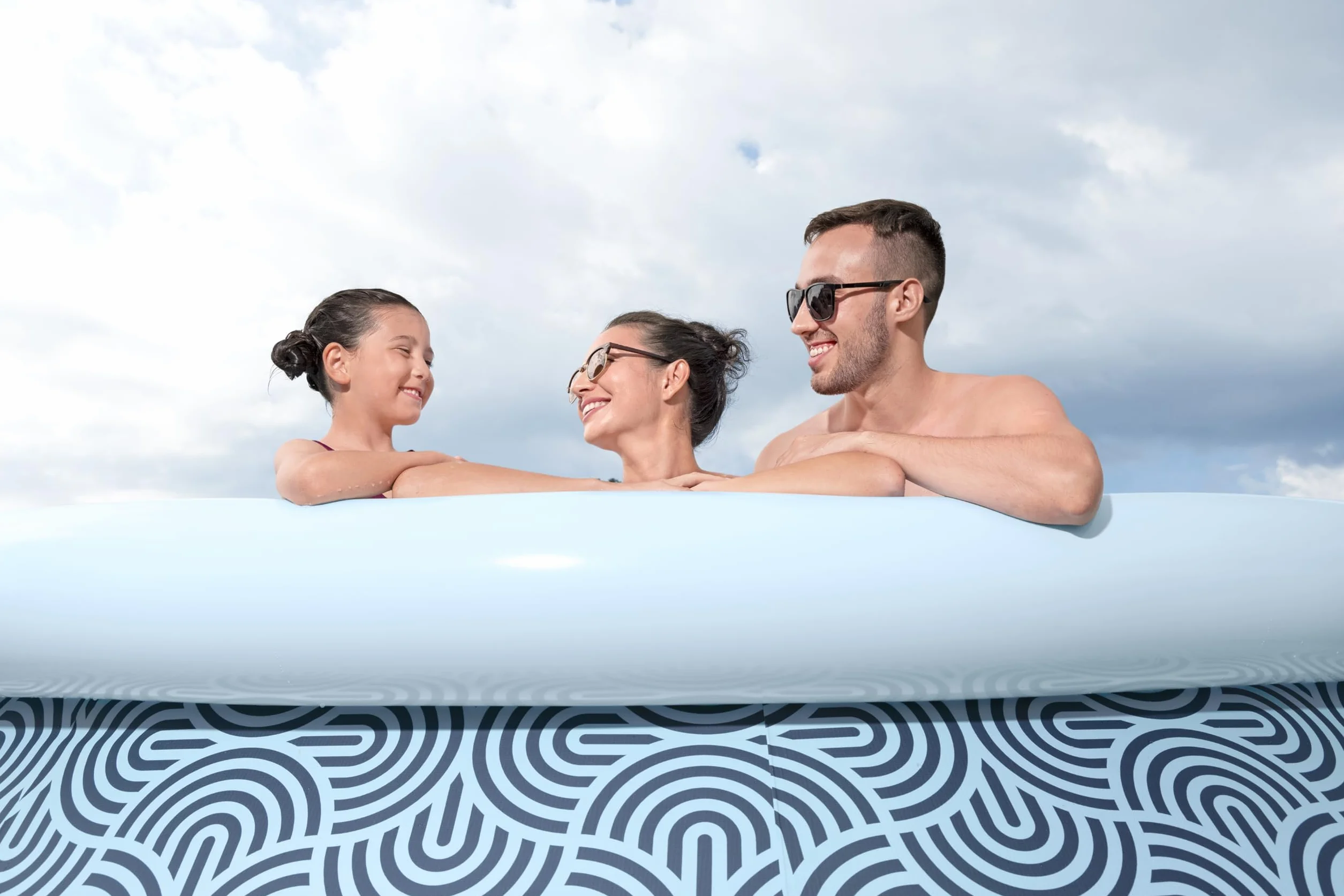 Bestway Kit Piscine Gonflable Ronde Fast Set 396 cm x 396 cm x 84 cm Gris