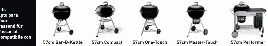 Weber Rôtissoire pour barbecues à Charbon 57 cm/Broche motorisée pour Une Cuisson homogène des rôtis et volailles – Noir/Argent (7494)