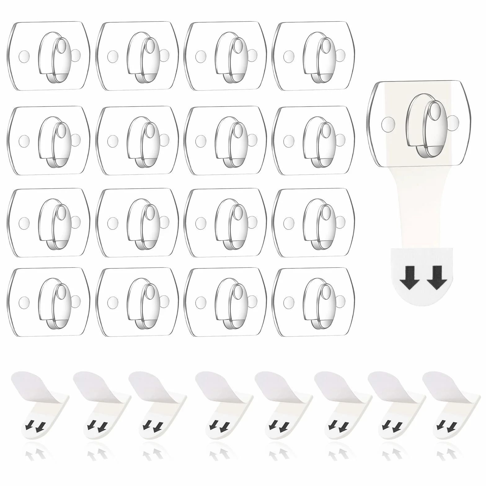 Ainiv 60 Pcs Accroche Tableau Sans Percer Crochets Adhésifs Muraux avec Bandes Adhésives