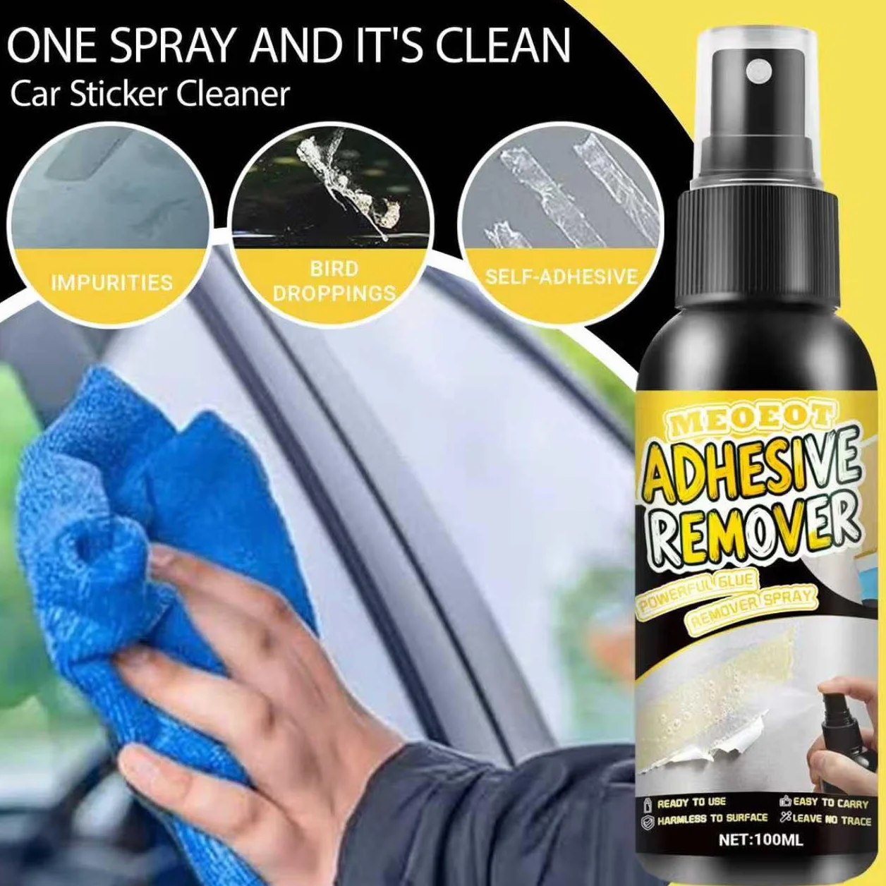 Dissolvant Colle Spray Décapant Adhésif 100ML avec Grattoir