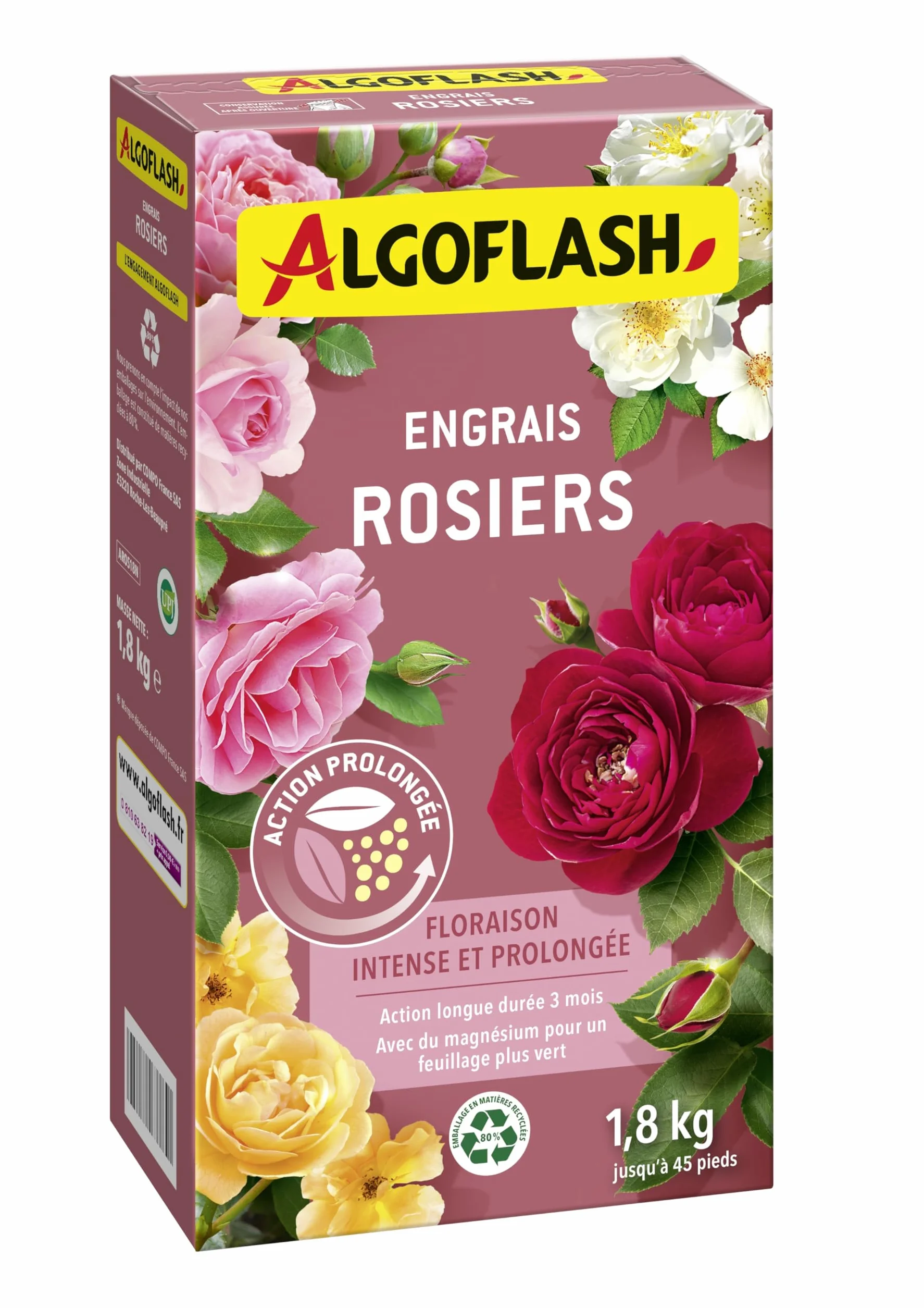 Algoflash Engrais Rosiers, Action prolongée - 1,8 kg