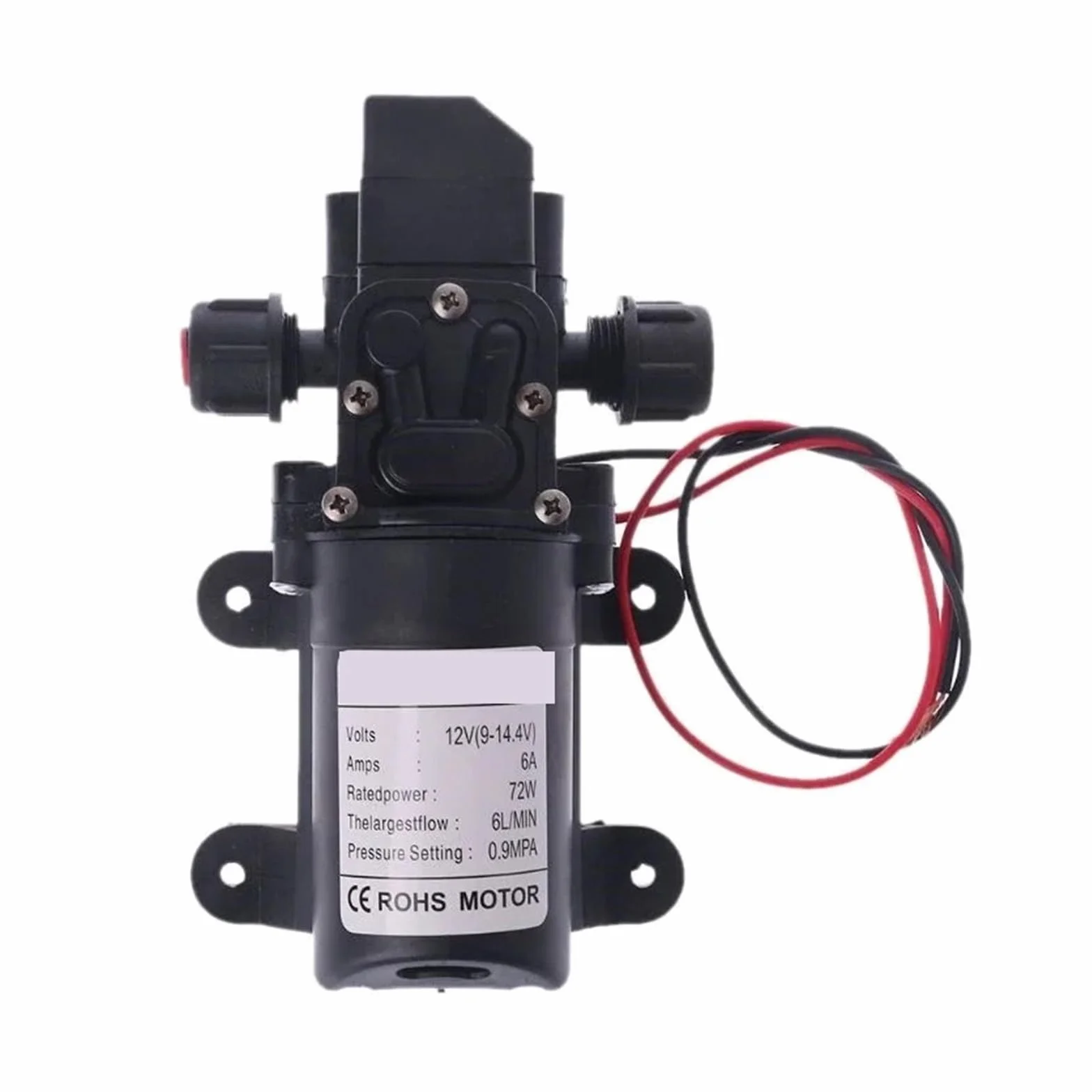 Pompe à Membrane, Vanne intellinte DC 12V 130PSI 6L/Min Eau Haute Pression diaphragme Pompe Auto-amorçante 72W Chaude