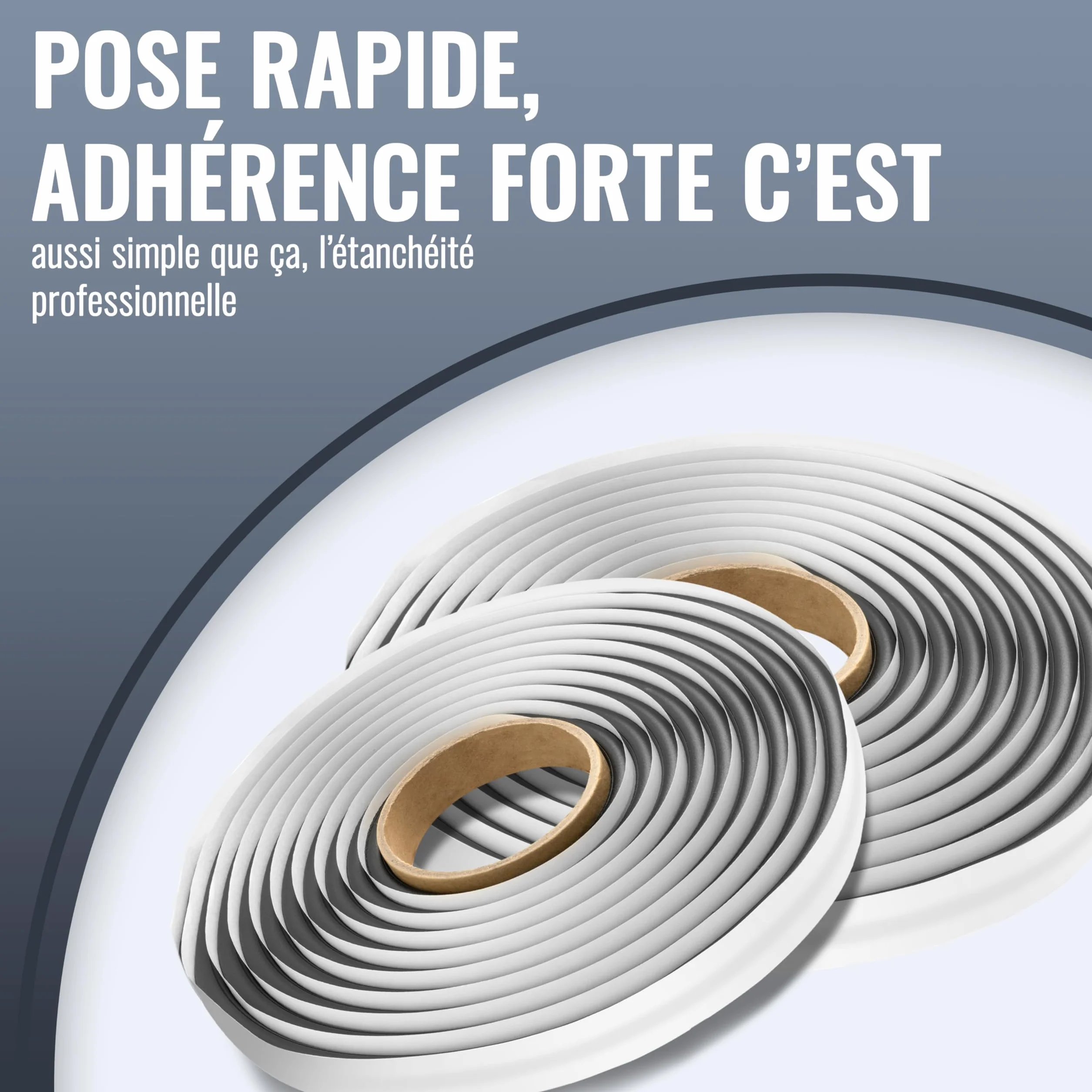 Cordon adhésif rond en butyle POPPSTAR 5 m x 4 mm, Mastic joint caoutchouc Noir