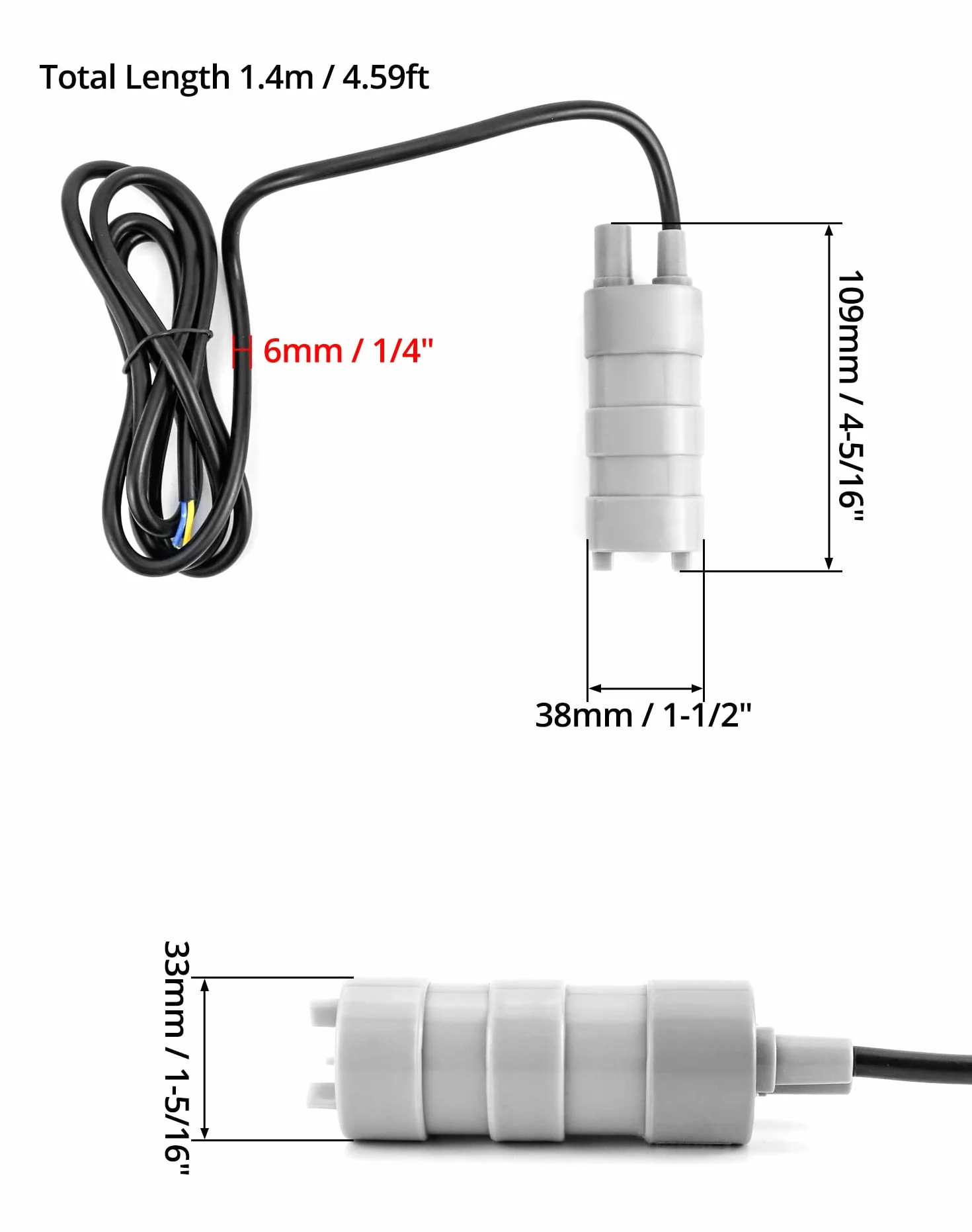 Pompe Immergée 12V 840L/H QWORK pour Camping-car Bassin Aquarium
