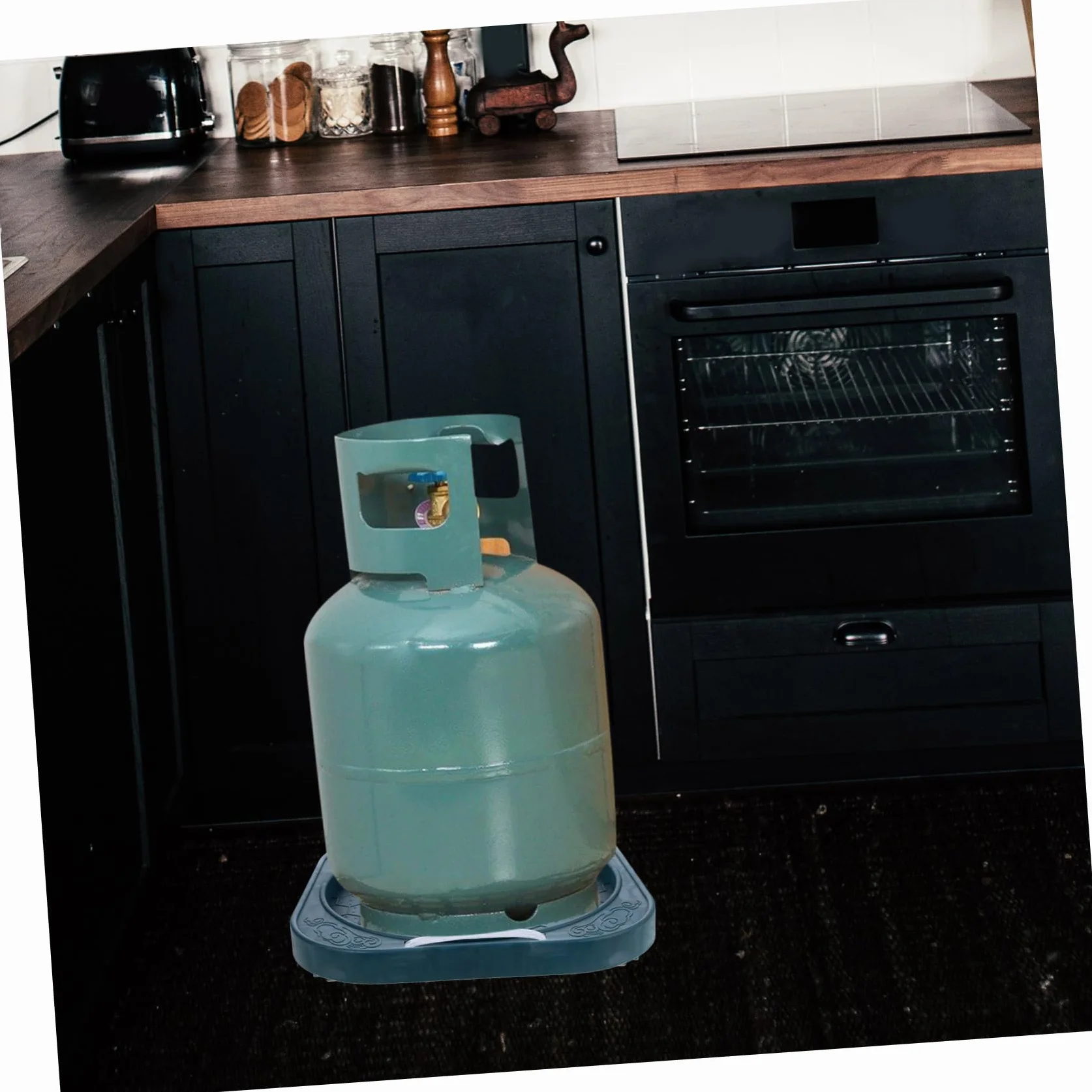 Gaz Bouteille Support Pratique Acier Inoxydable Roues Plateau Protège Cuisine