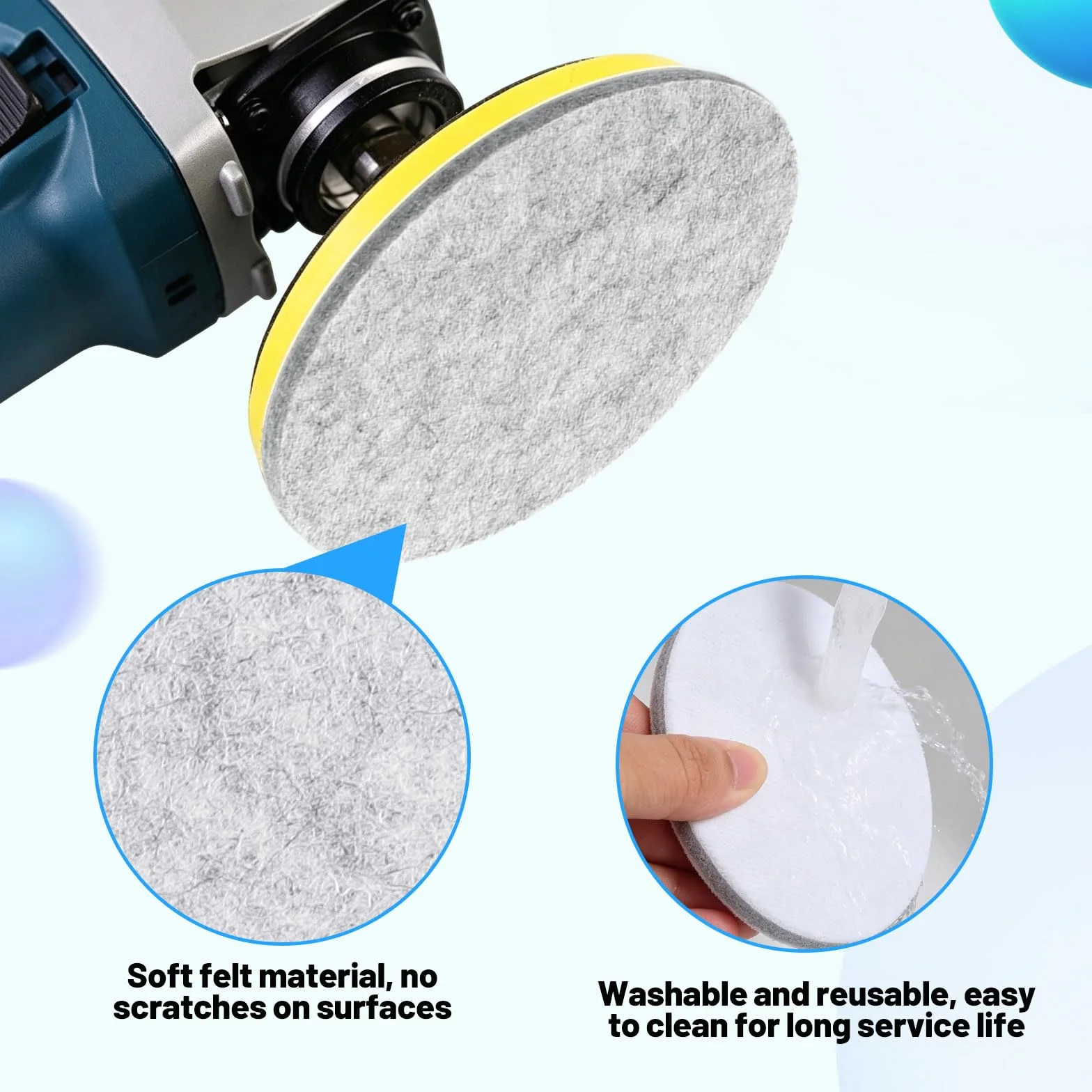 Disque a Polir 125mm Ponceuse Polissage Voiture Souple Lavable Compatible Bosch Festool Metabo Mirka FLEX