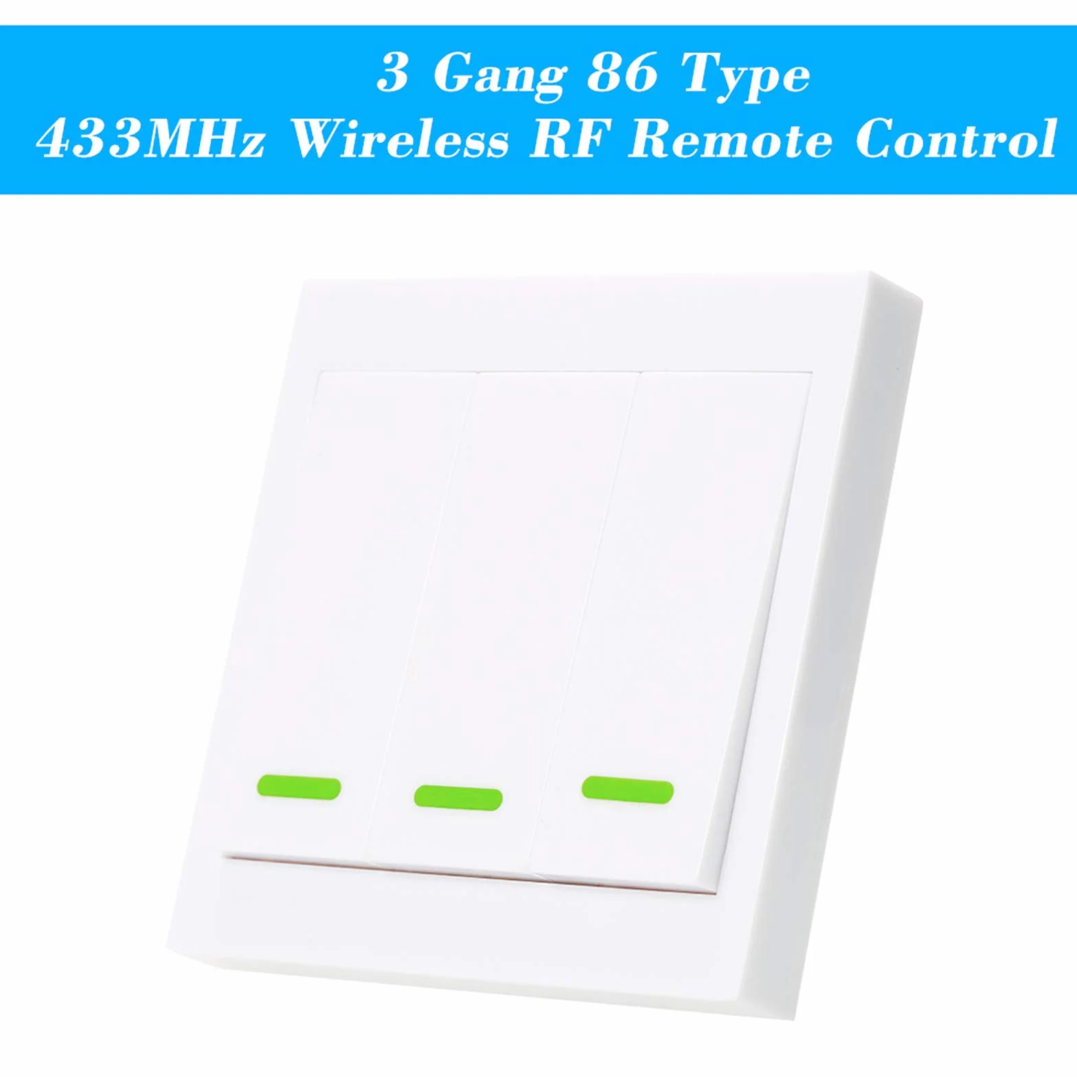 eWeLink Interrupteur Mural à Bouton-Poussoir 3 Gangs Type 86 433 MHz Télécommande sans Fil