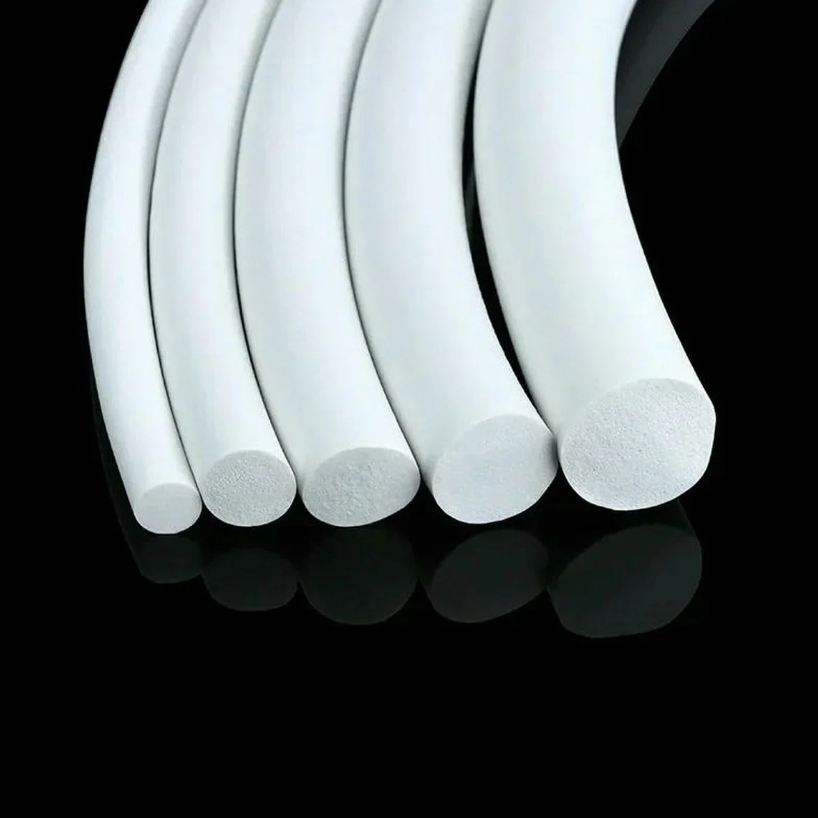 Bande d'étanchéité en caoutchouc silicone blanc ronde diamètre 1-25 mm mousse 14 mm 1 m