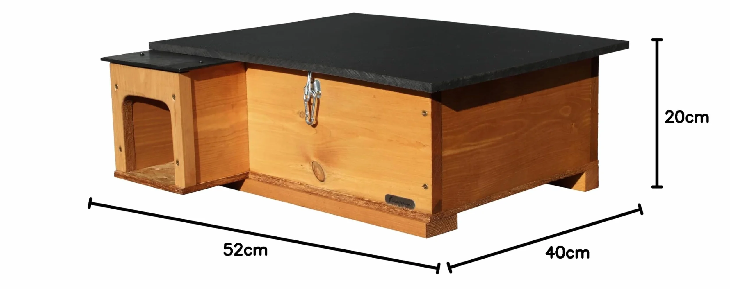 Green Feathers Maison pour hérisson - Marron doré avec revêtement anti-bactéries, habitat extérieur résistant aux prédateurs, toit écologique et sol en bois massif