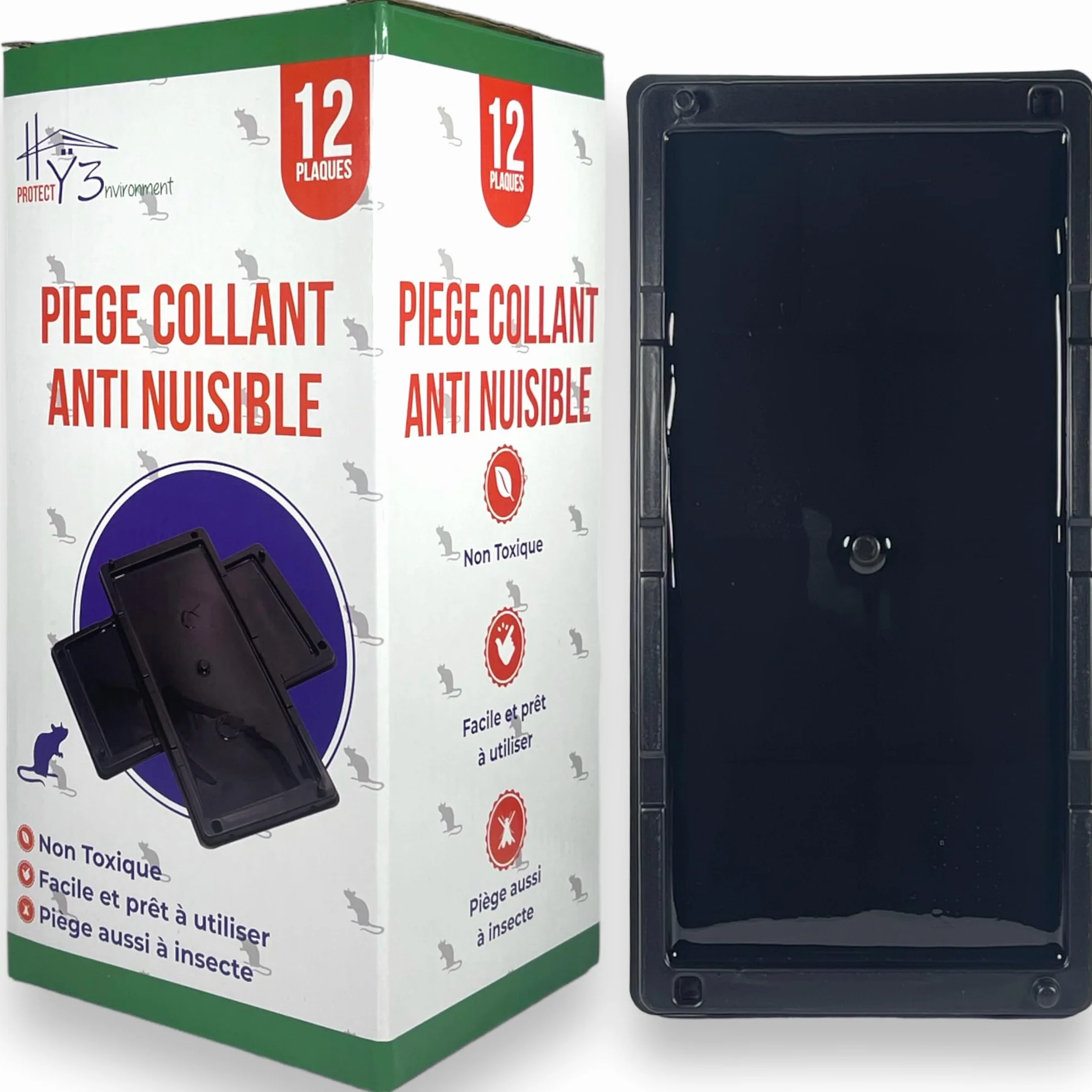 HY3 Piege a Souris⎮Grande Taille⎮12 Plaque Collante Souris⎮Piege a Rat⎮Piège à Souris⎮Plaque Souris⎮Attrape Souris⎮Colle Souris⎮Glue Souris⎮Plaque de Glue Souris⎮Plaque englué Souris⎮Puissant