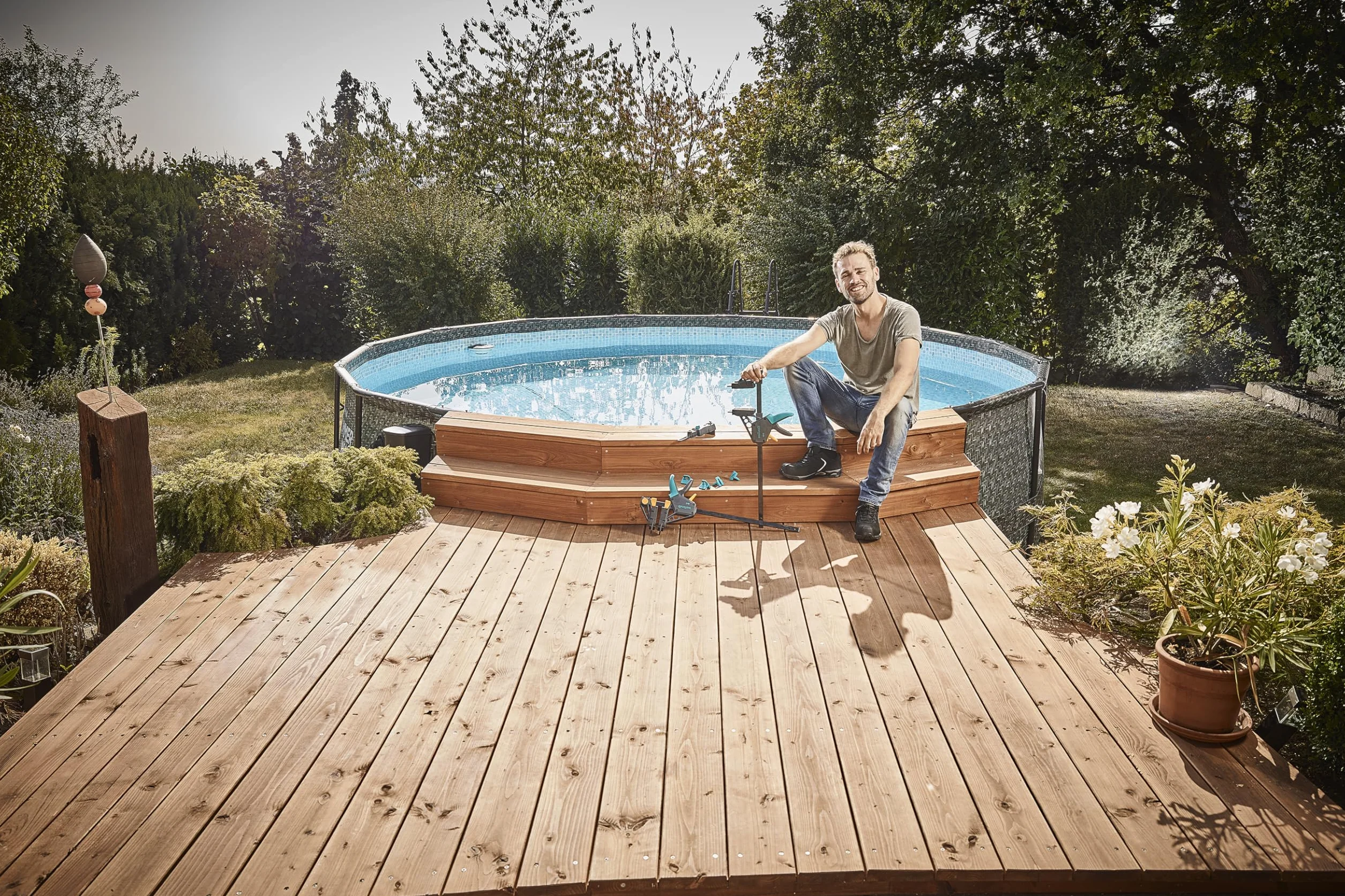 Wolfcraft Kit de Perçage pour Terrasse Bois 3 pièces 100-145 mm