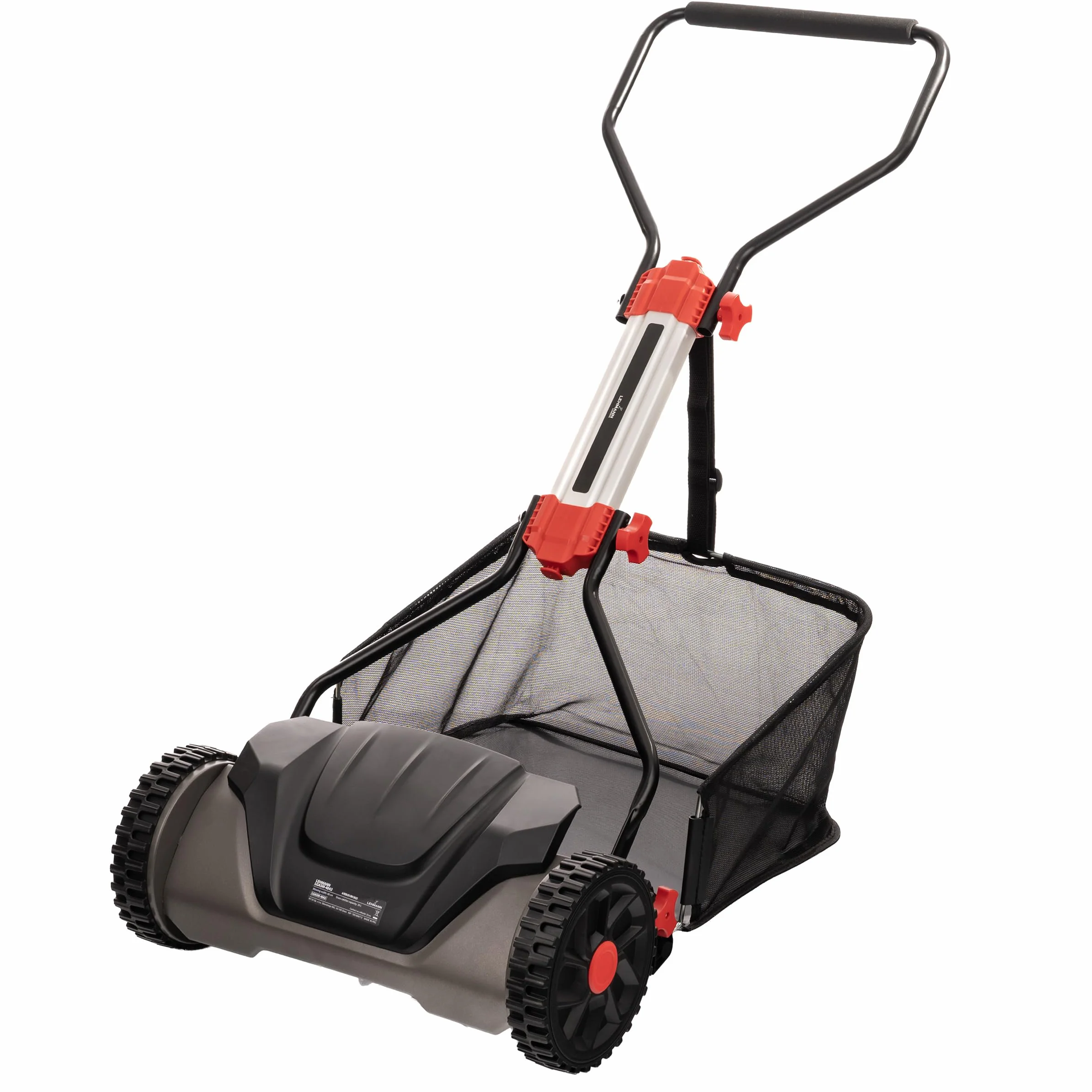 LEHMANN Tondeuse Hélicoïdale 40 cm avec bac 30 L – Tondeuse Manuelle Mécanique 5 Lames, Hauteur de Coupe réglable 15-42 mm