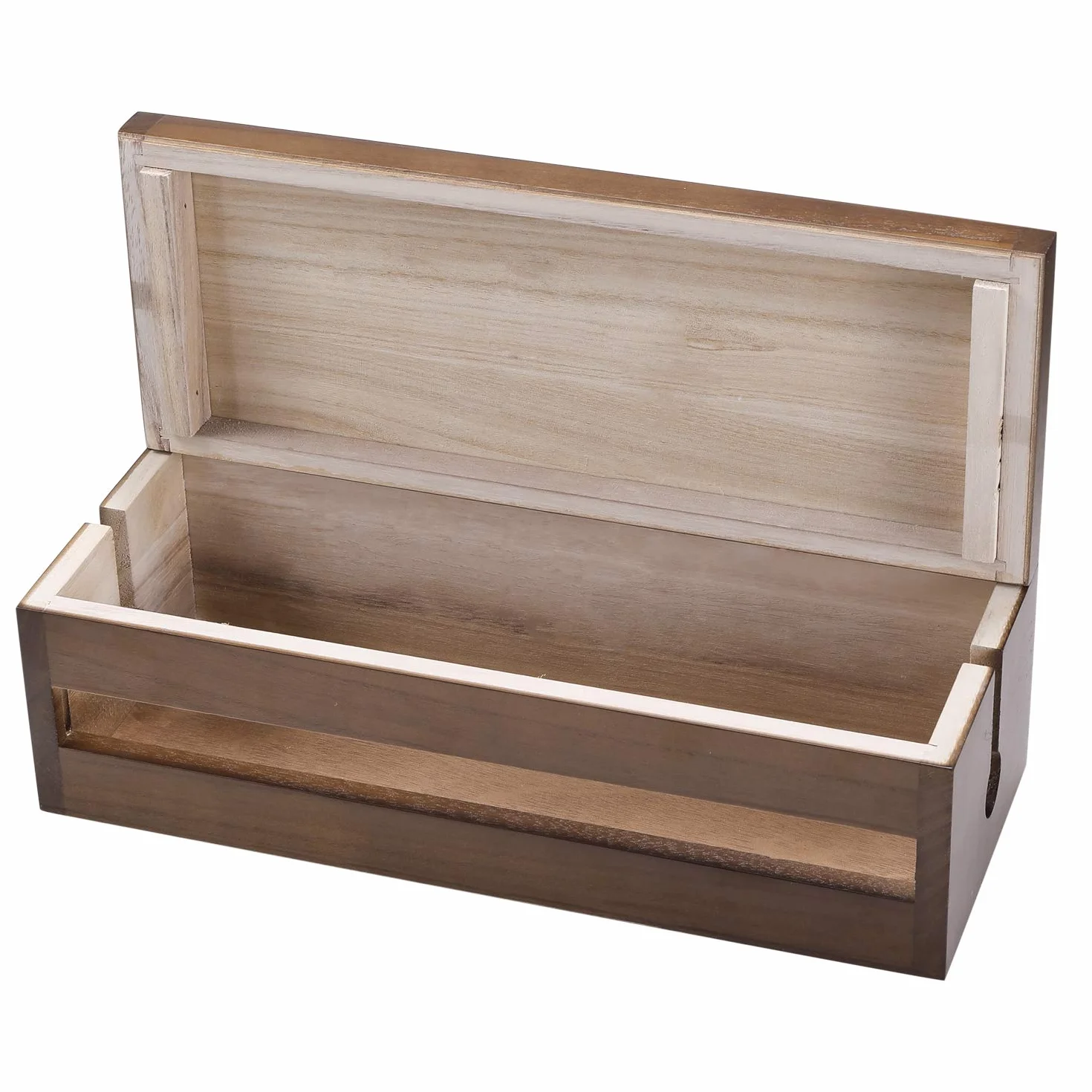 Changsuo Boîte de Gestion de Câbles en Bois, Protection Contre Les Surtensions, Couvercle de Rangement Marron
