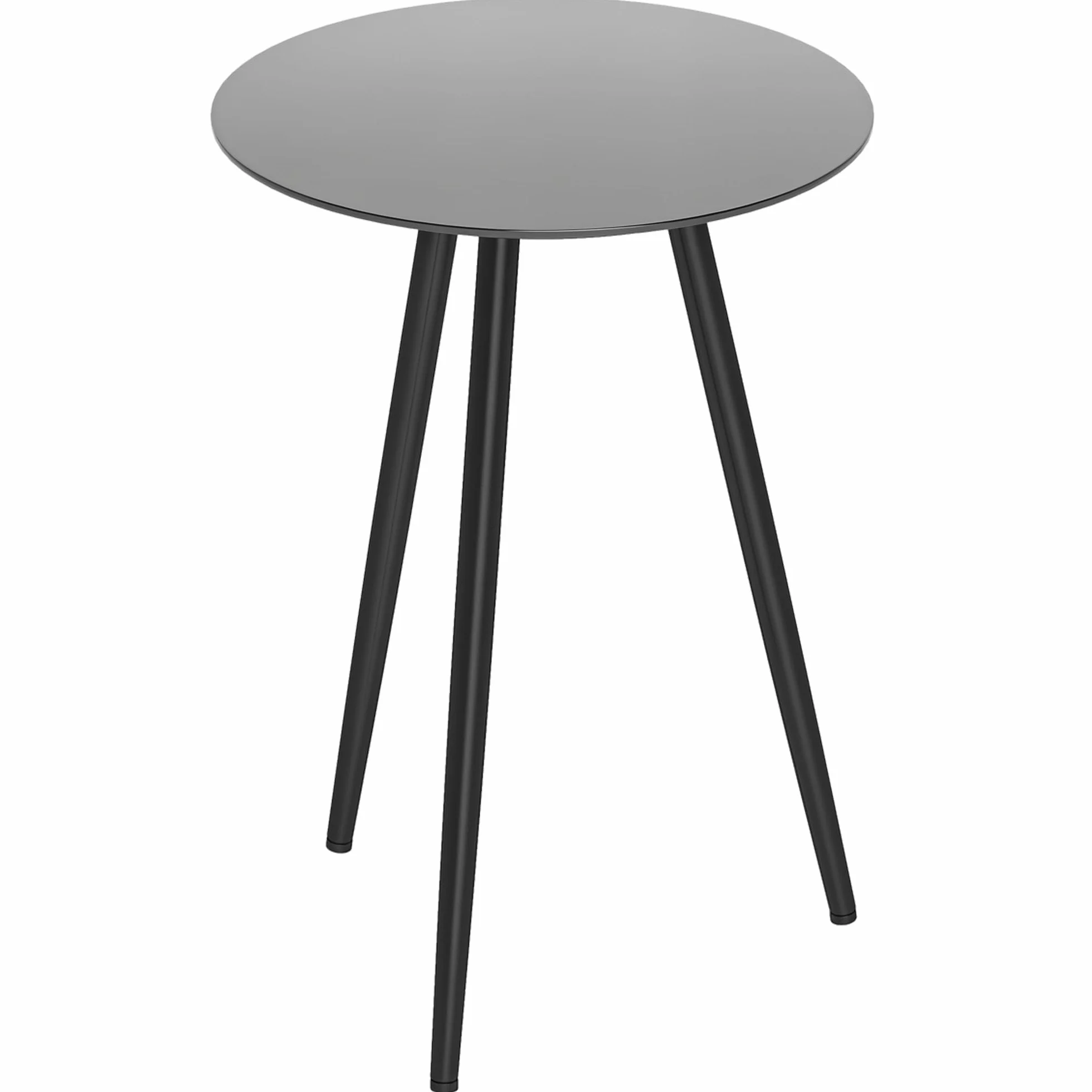 Outsunny Petite Table Basse Ronde, Table d'appoint, Plateau en Verre trempé, Pieds effilés, Cadre en Acier, Table de Jardin pour Balcon, Jardin, terrasse, Salon, Noir
