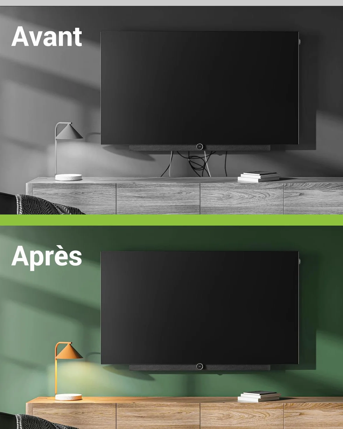 Lot de 2 passe-câbles encastrés avec scie cloche 76 mm blanc pour téléviseur mural