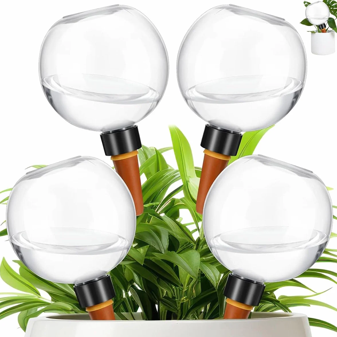 Lot de 4 Boules D'Irrigation pour Plant, Distributeur Eau Plante, 500 ML Arrosage Automatique Plante Intérieur, pour Jardins, Maisons, Espaces Intérieurs et Extérieurs