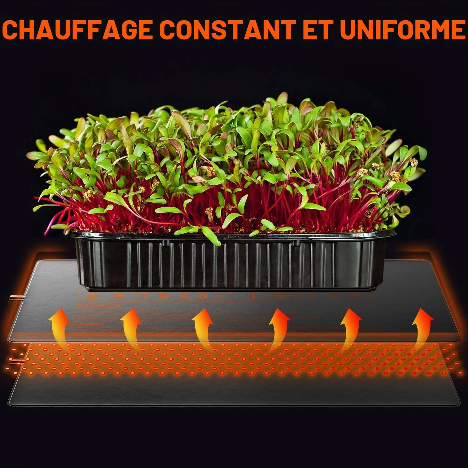 Spider Farmer Plant Heating Mat avec Thermostat 25x52cm 20W