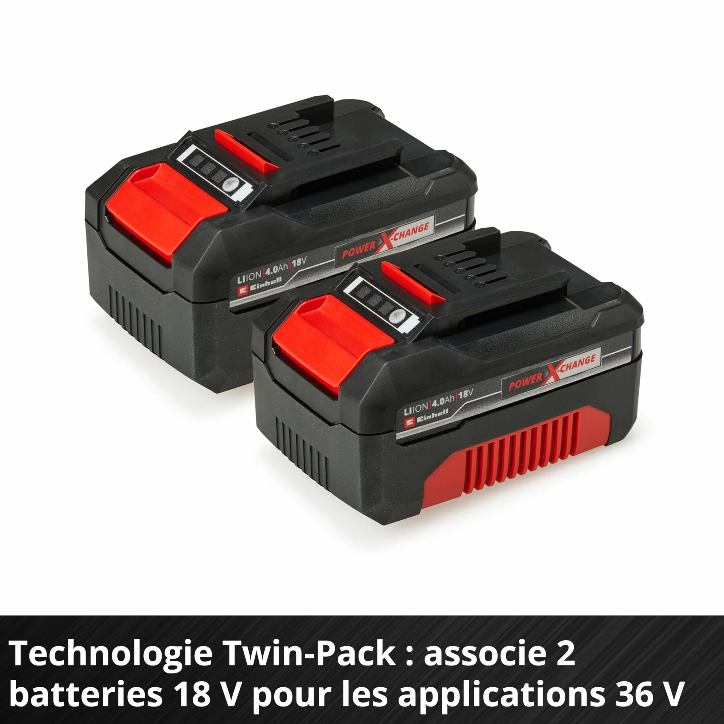 Einhell Système à double batterie 4,0 Ah Twinpack Power X-Change Li-Ion 18V 2x 4,0 Ah PXC