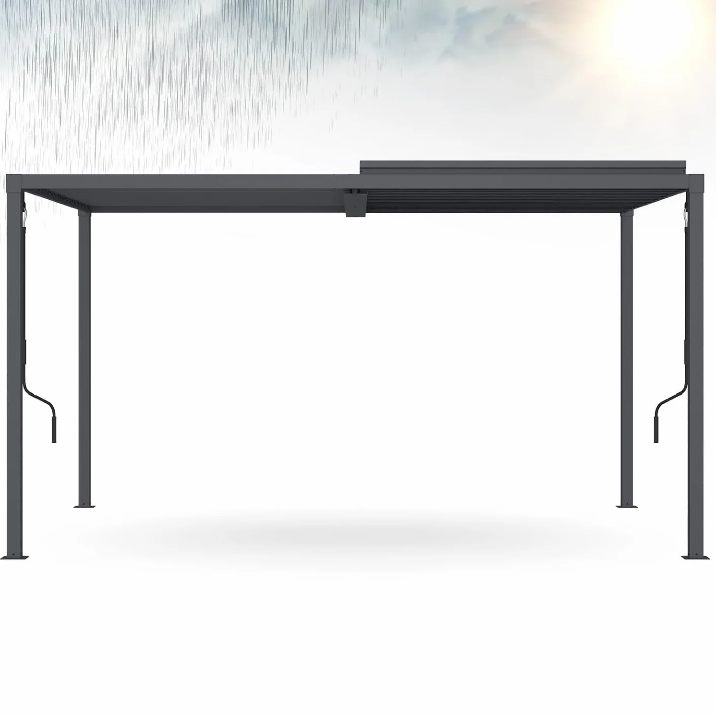 IDMarket - Pergola bioclimatique Lames orientables Acier 3x4 M Gris Anthracite