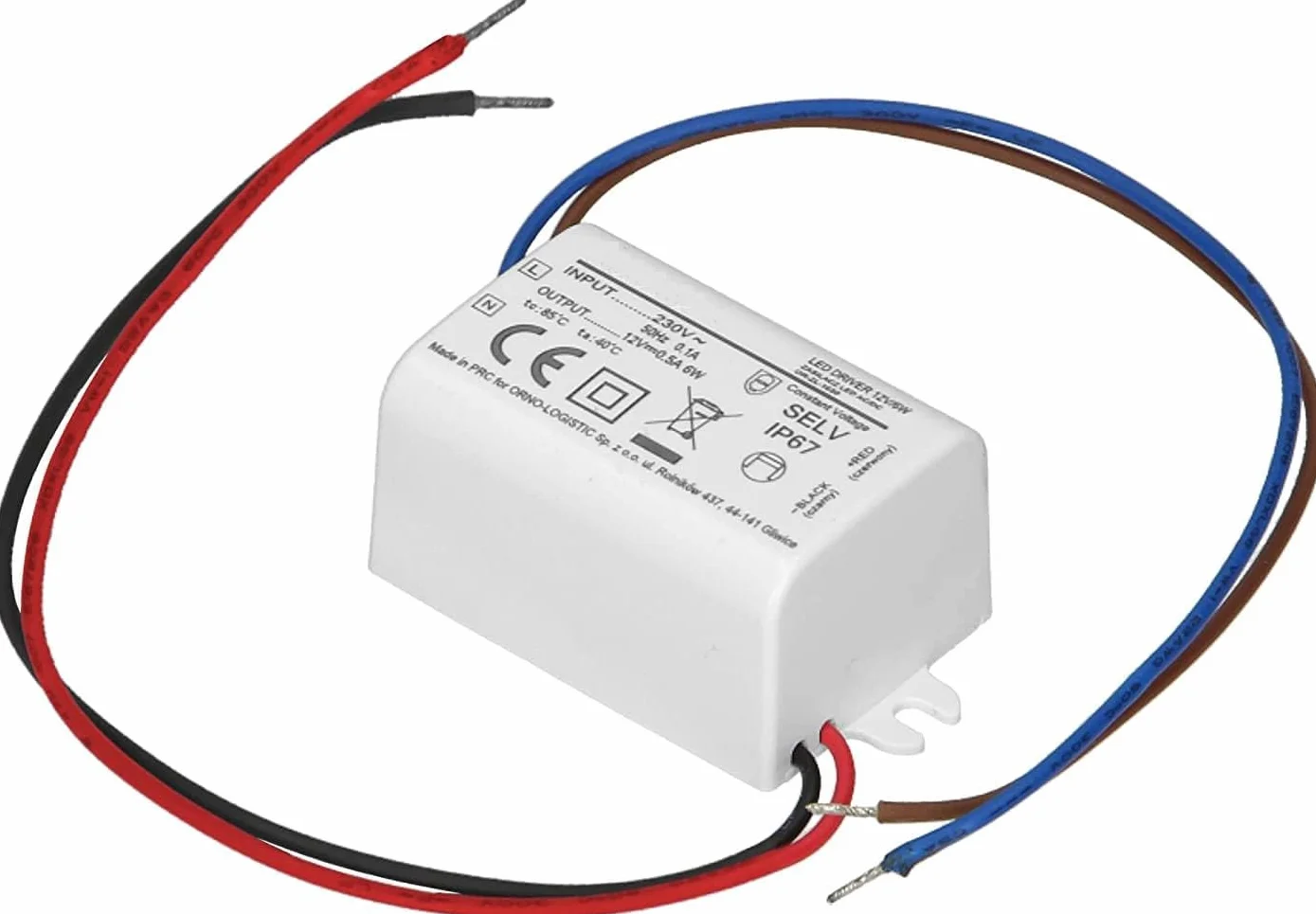 Transformateur LED 220V 12V 6W IP67 Mini Alimentation Encastrable