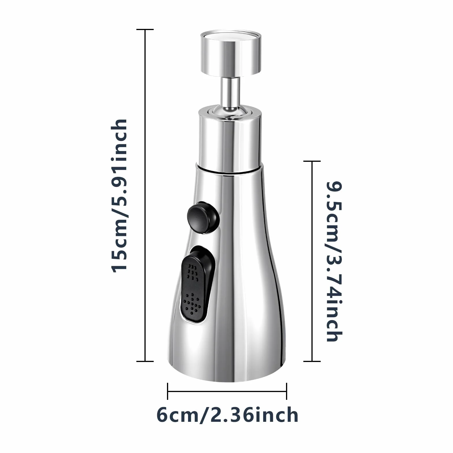 Douchette Evier Cuisine 360 Degres, 3 Modes Mousseur Robinet Economie Eau, Adaptateur Universel Orientable