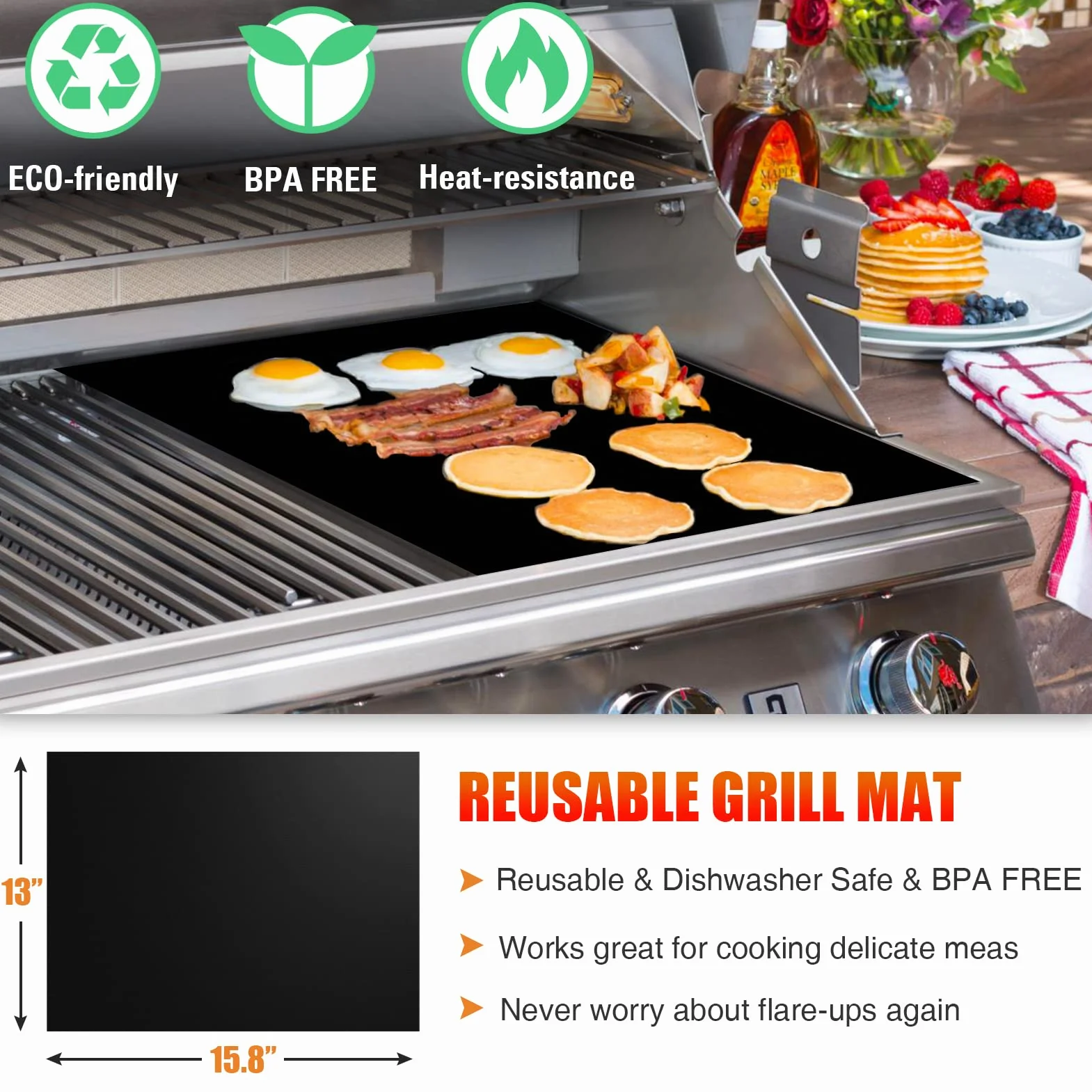 Grilliance Barbecue Set 38pcs Accessoires de Grill en Acier Inoxydable avec Sac et Tapis