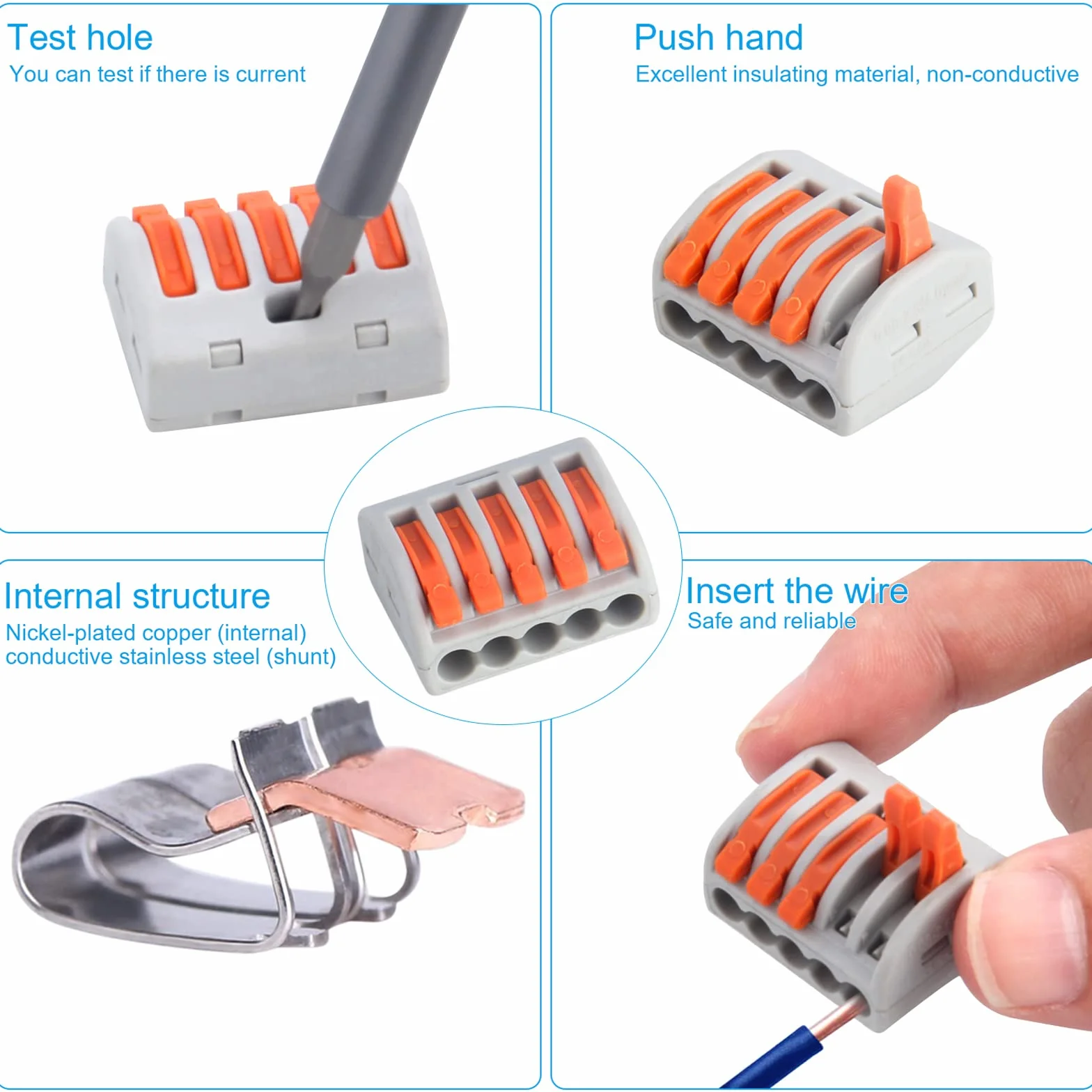Preciva Connecteurs de Fil Compacts 33pcs Blocs de Connecteurs Push Fit Bornier Assortiment