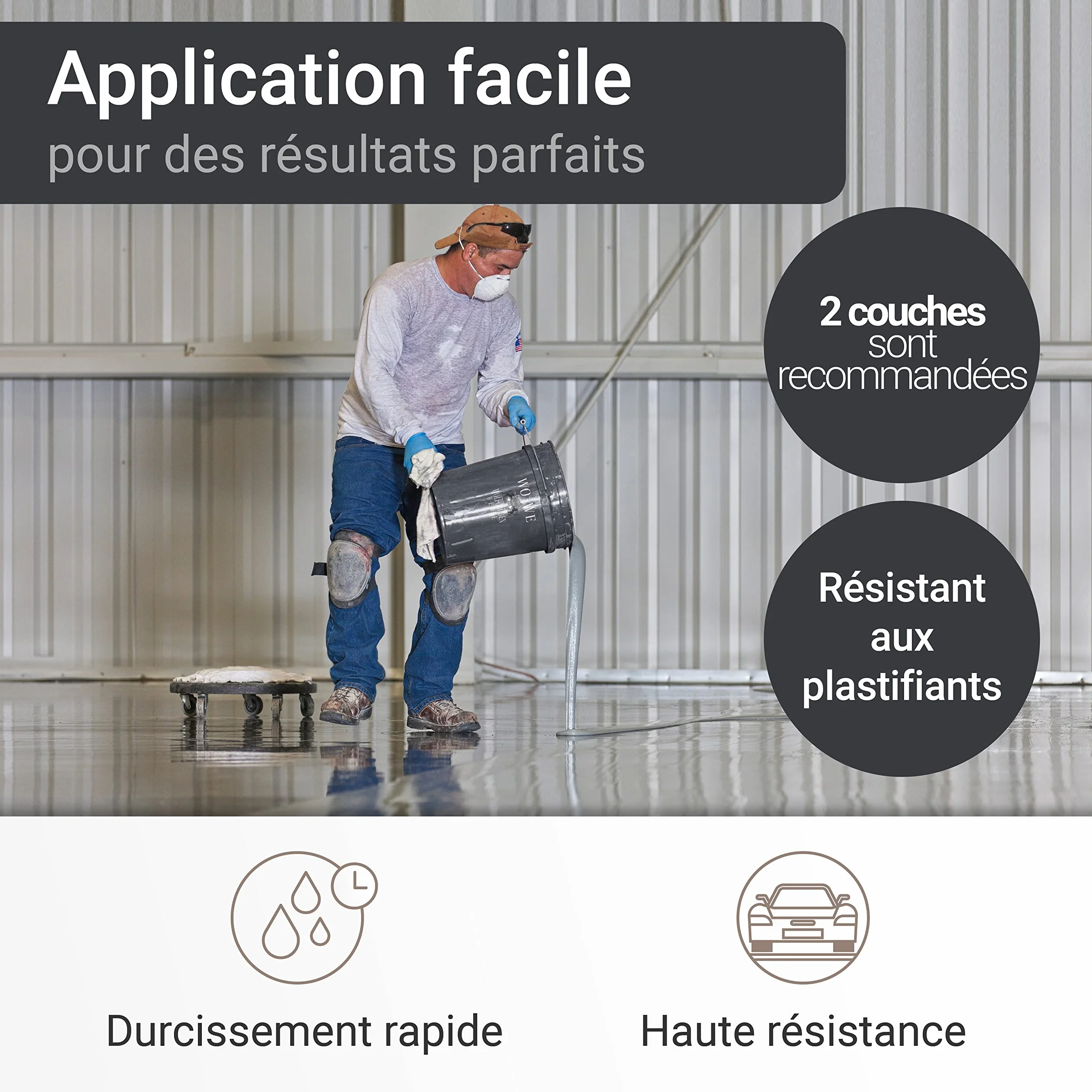 Farbe W702 Epoxidharz Bodenfarbe für Garage Industrieboden RAL 7001 10kg