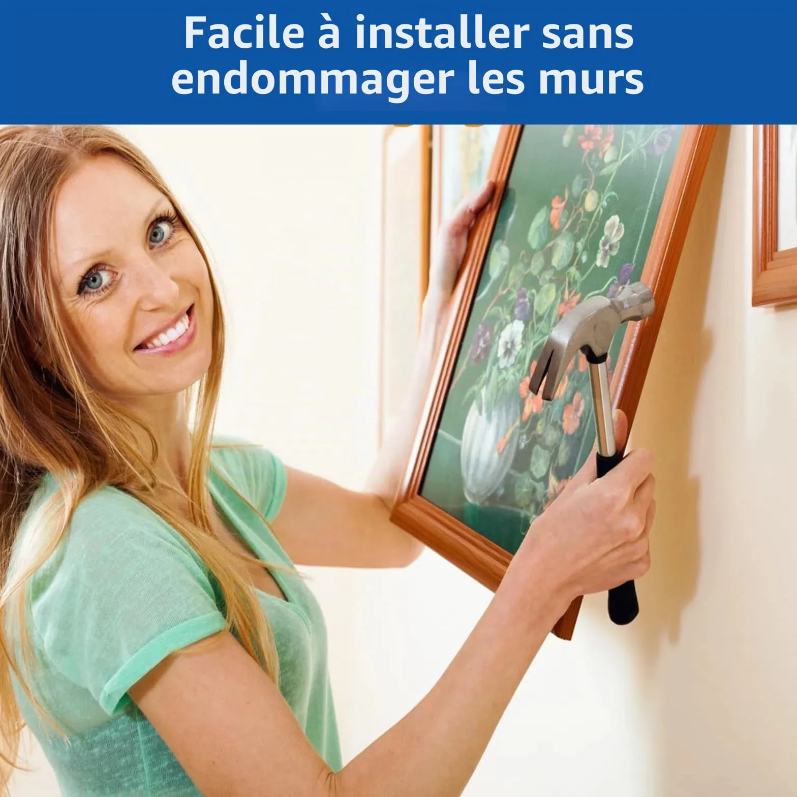 Crochets autocollants en acrylique Dibond pour photos lourdes, suspension aluminium extra puissant jusqu'à 2 kg
