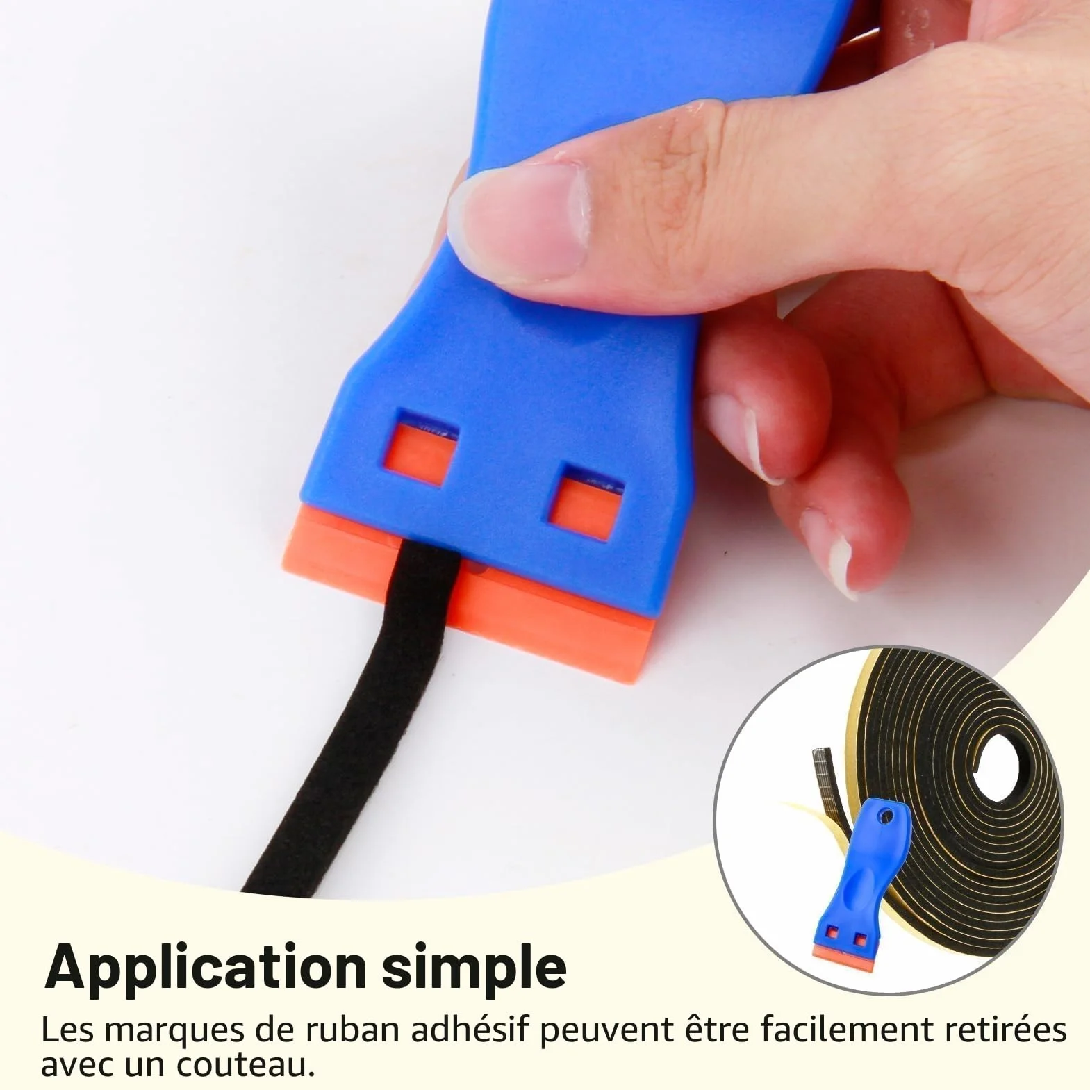 Joint Mousse Adhésif Autocollant 5m pour Plaque de Cuisson avec Grattoir 6x3mm