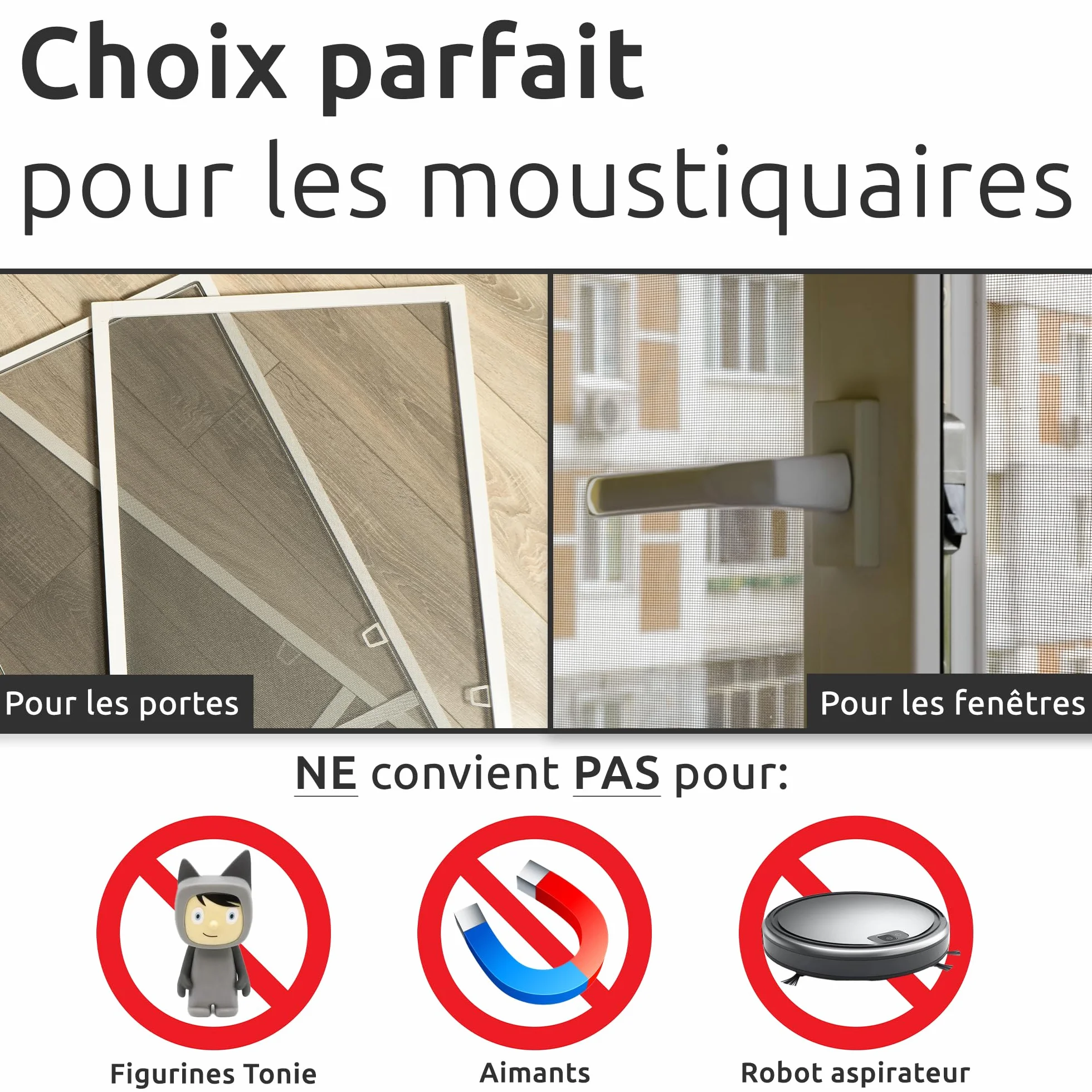 ECENCE Ruban Magnétique Autoadhésif Bande Adhesive pour Moustiquaires 3m