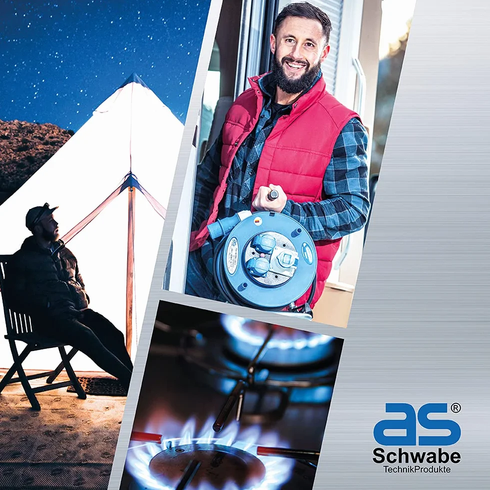 Schwabe Répartiteur électrique portable CEE Stecky 14, fiche CEE + 4 prises de protection + 2 prises CEE, boîte de distribution mobile