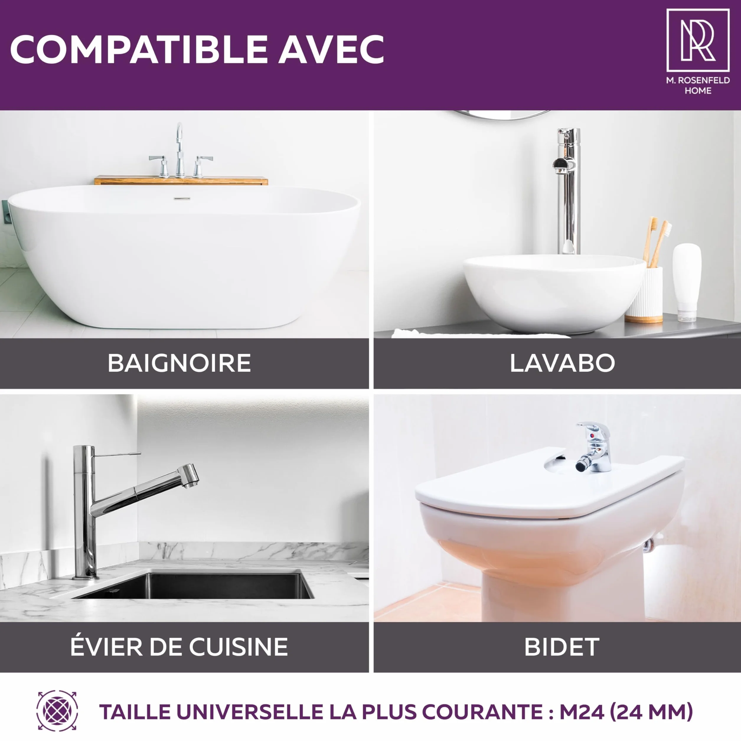 Mousseur Robinet M24 Laiton Chromé Économiseur d'Eau Filtre Anticalcaire 5 L/min