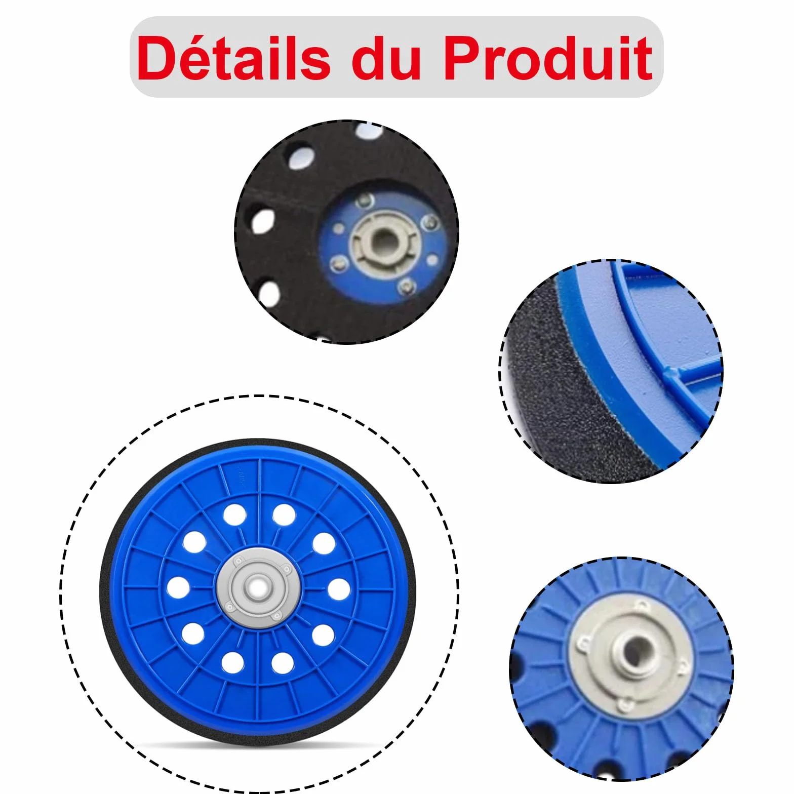 Disque Poncage 225 mm 10 Trous M14 pour Ponceuse Girafe DWS225BT DC R Scheppach DS 200 210 900 920 930