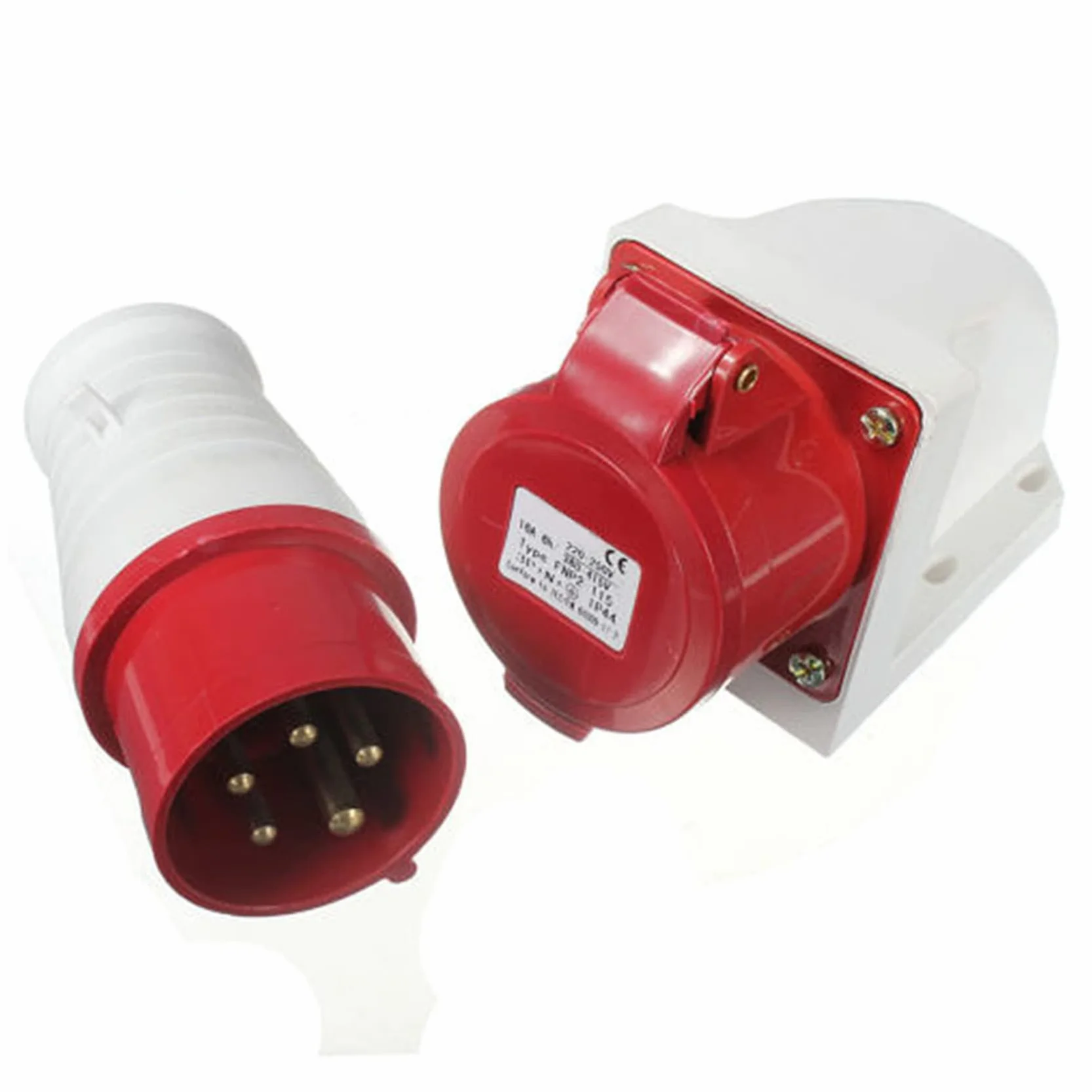 16A 5 Broches Fiche & Douille IP44 3 Phase 380-415V 3P + N + Terre