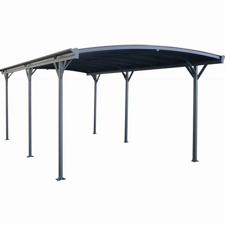 Carport Autoportant en Aluminium et Polycarbonate 19,41m² | Protection Véhicule Anthracite avec Kit d'ancrage | Structure Robuste 6mm, Anti-UV, Gouttières Incluses