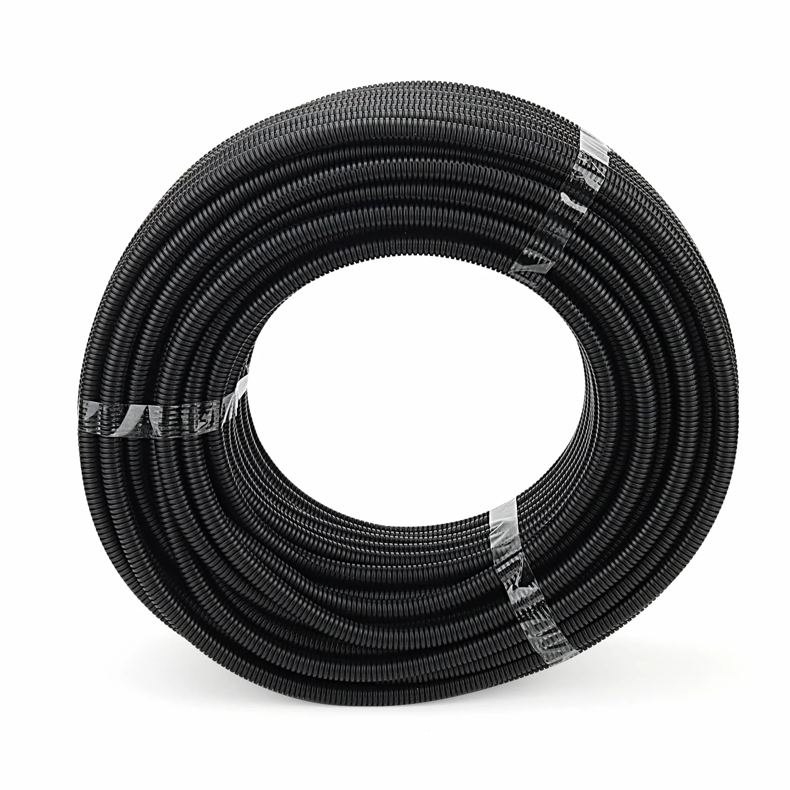 Gaine Electrique Exterieur Annelée Fendue 50m ID 10mm x OD 13mm Tuyau Ondulé Flexible Noir