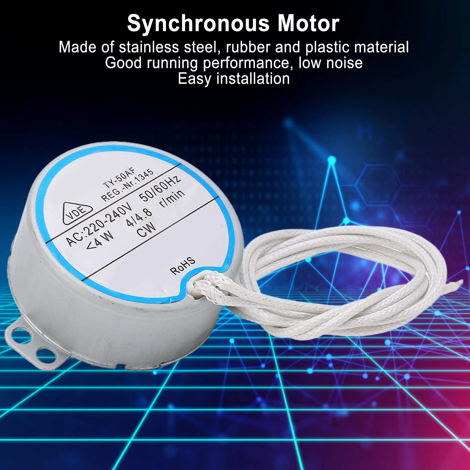 Moteur Synchrone CW AC220-240V 2.5r 50AF Flexible Non Directionnel pour Appareils Ménagers