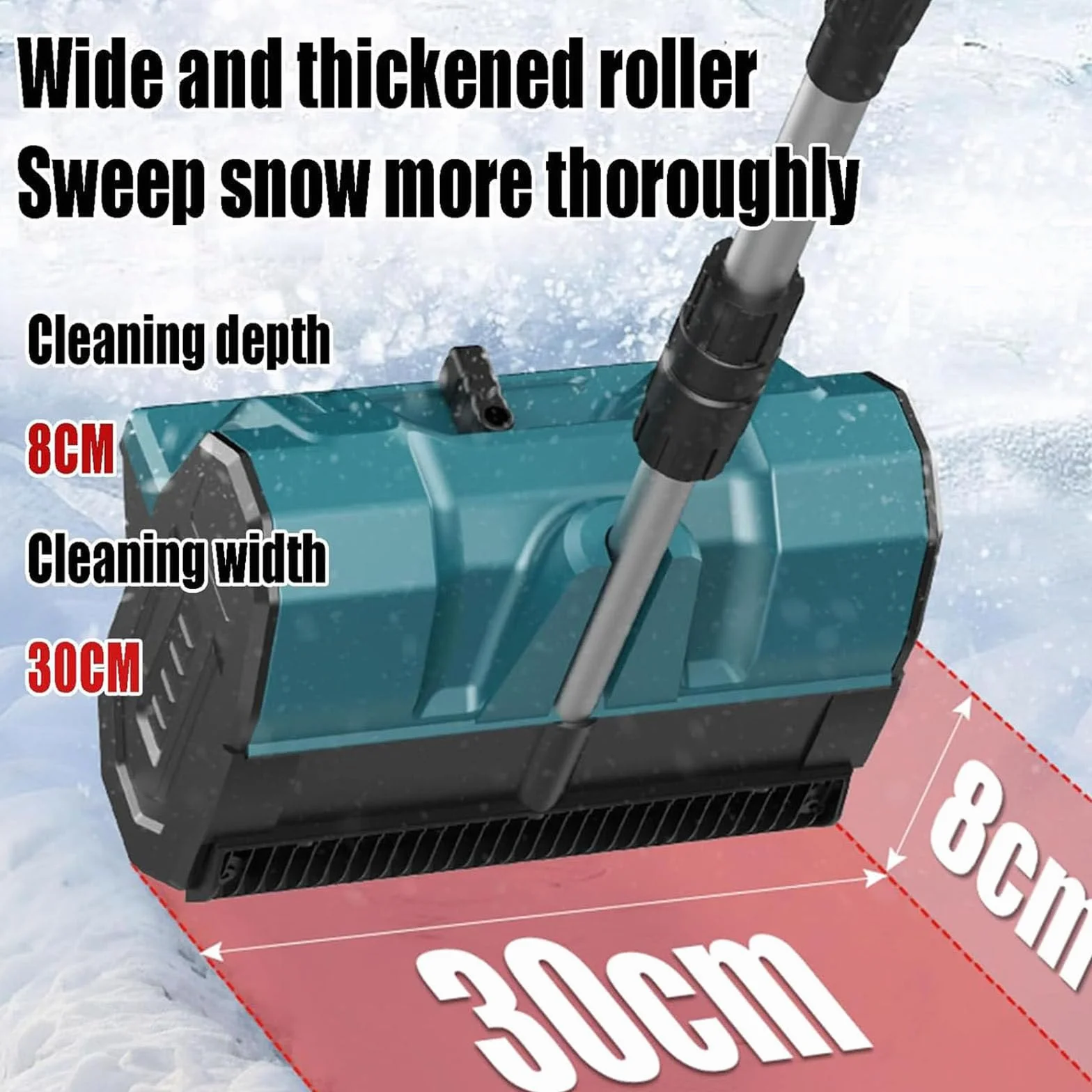 Souffleuse à Neige Sans Fil, Moteur Sans Balais, Manche Extensible, 2 Batteries