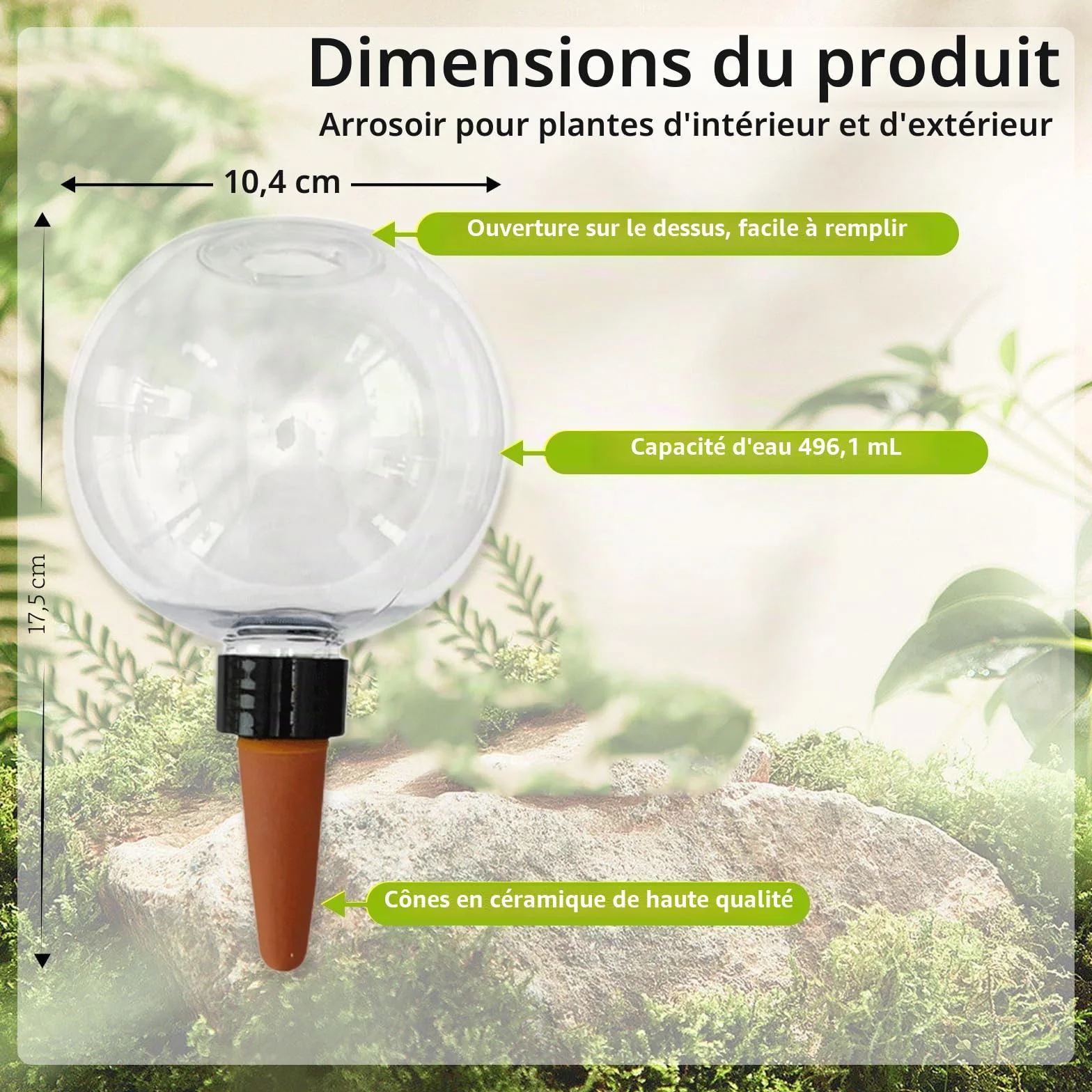 4 Pièces Boules d'arrosage, 500ml Boules d'arrosage automatiques pour plantes, Oignons d'arrosage transparents, Boules d'eau pour plantes pour l'arrosage des plantes de balcon et de jardin intérieur